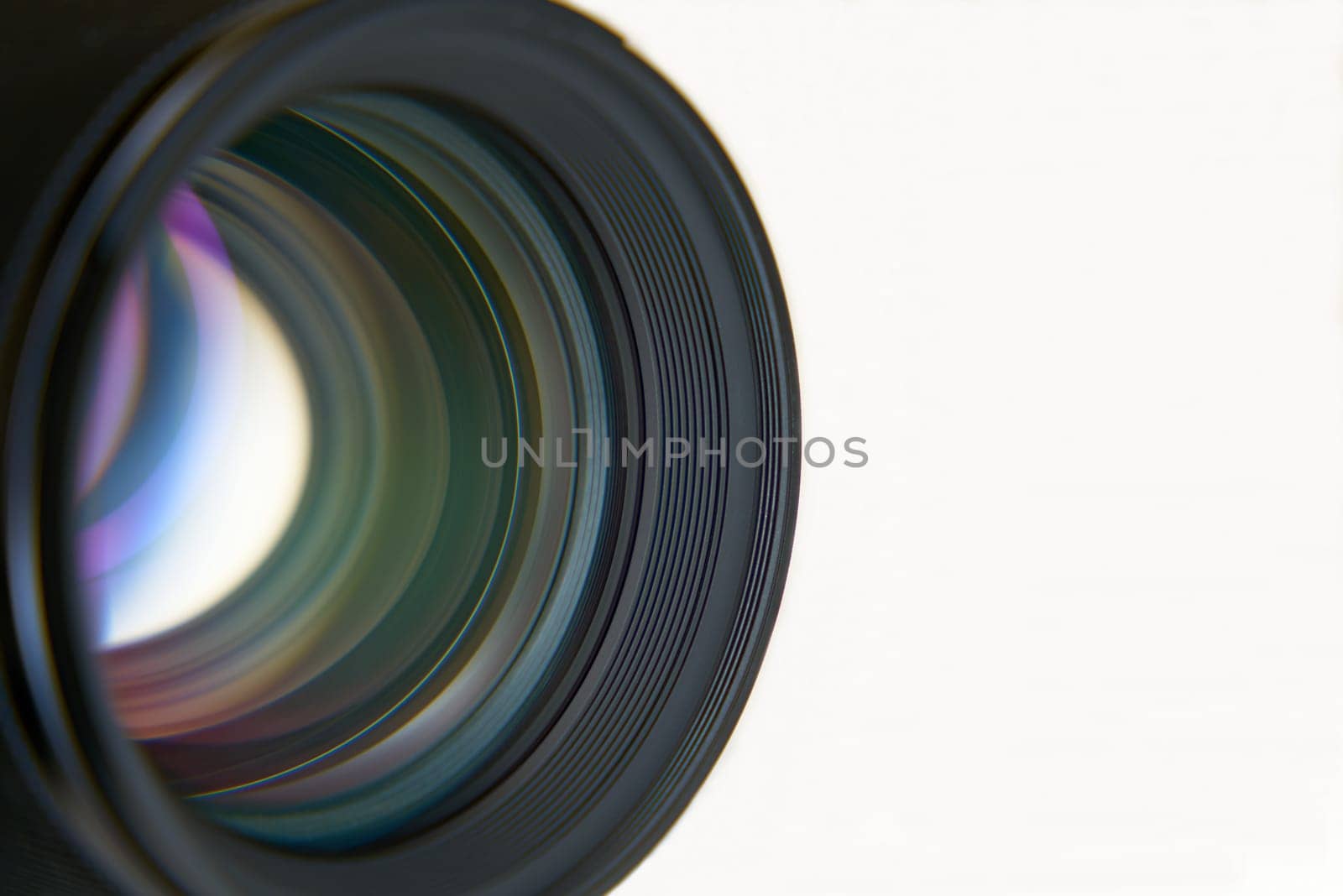 Front view of a modern lens for a digital camera