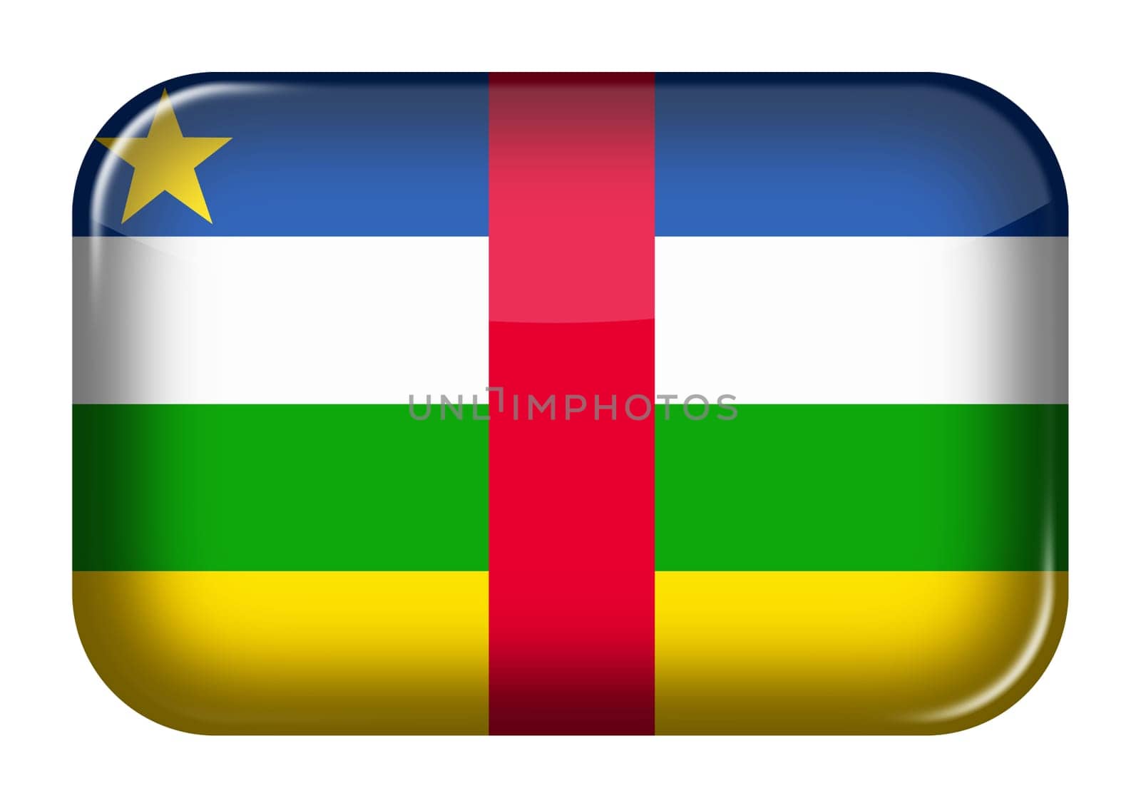 A Central African Republic web icon rectangle button with clipping path 3d illustration