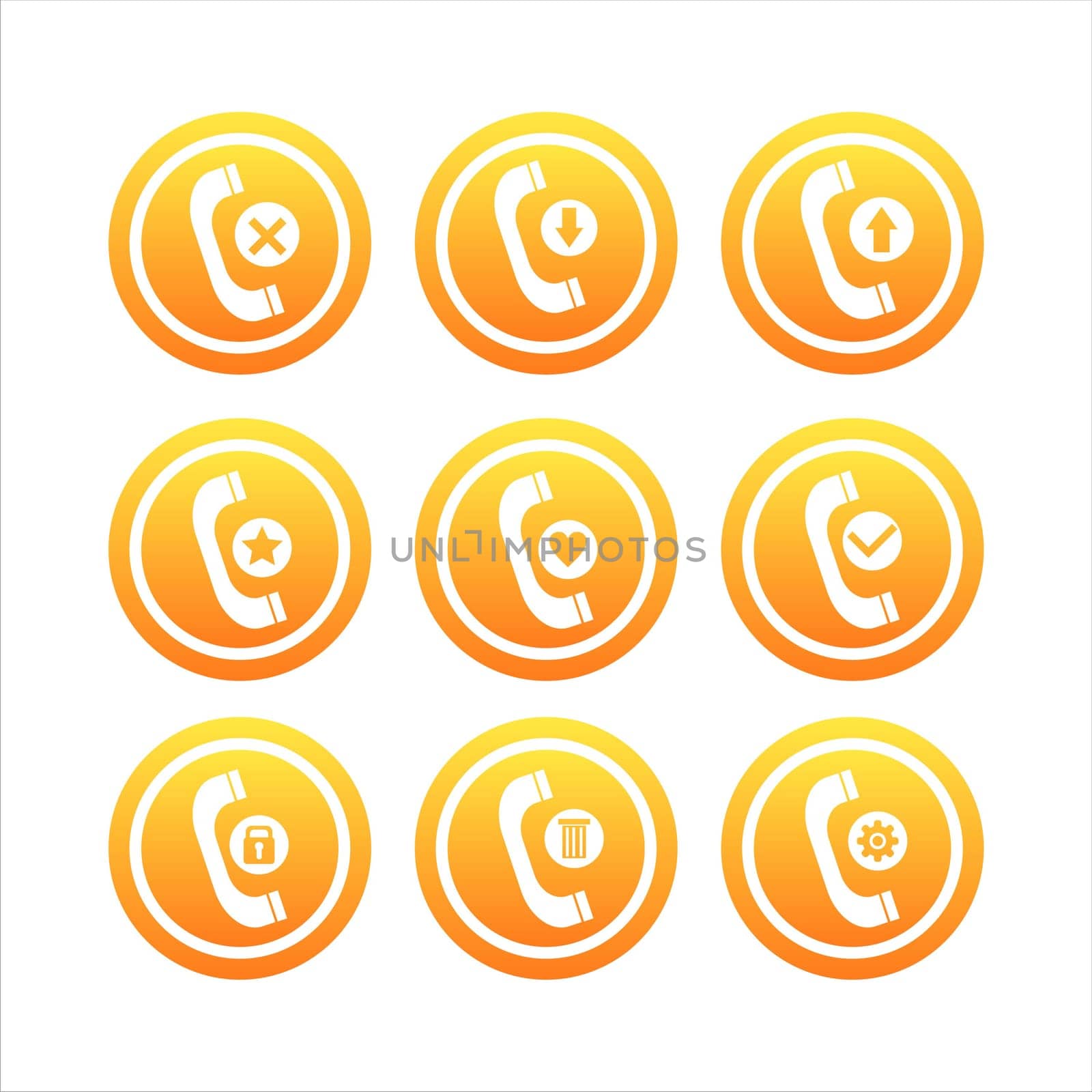 set of 9 phone signs