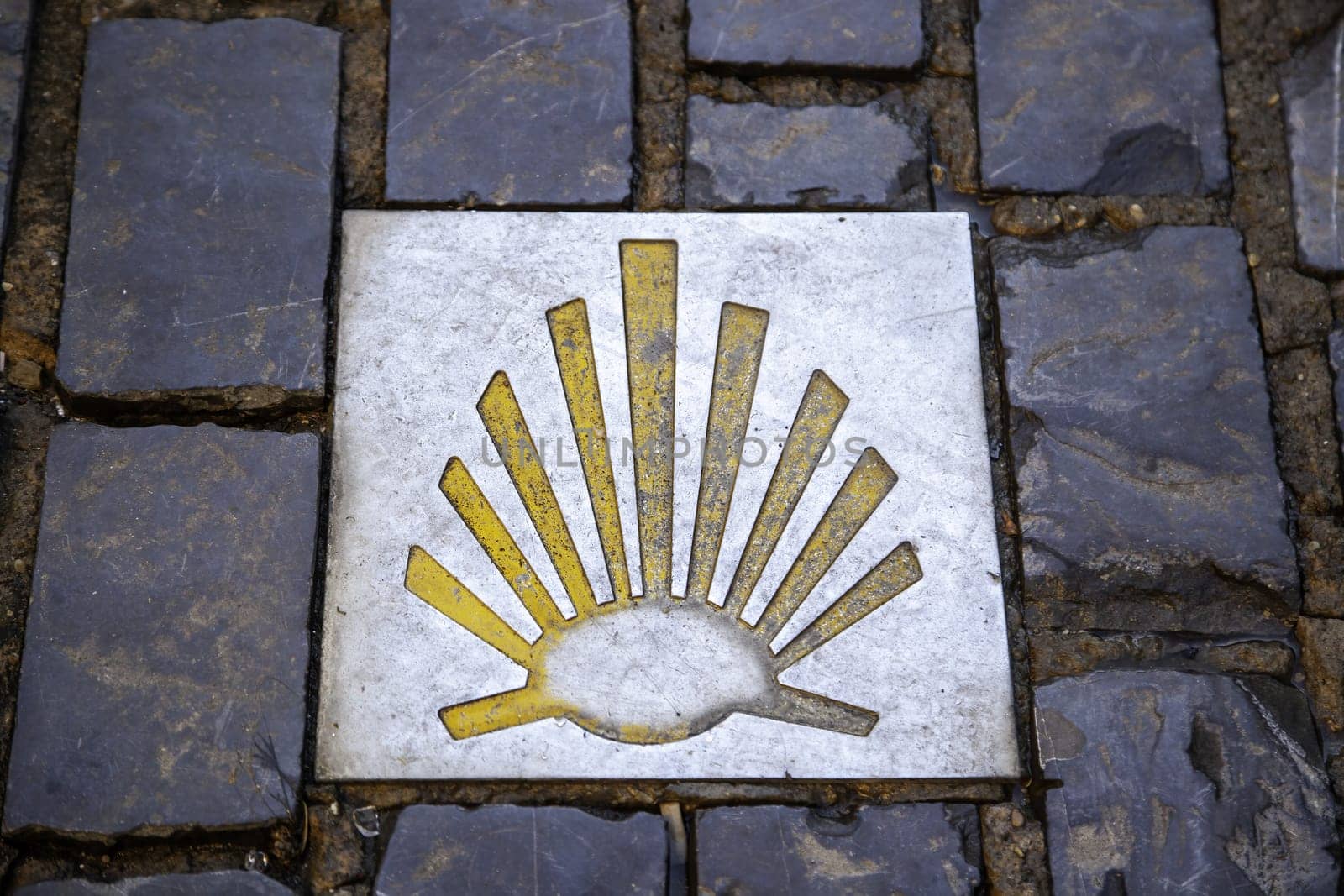 Signal detail for pilgrims in Spain