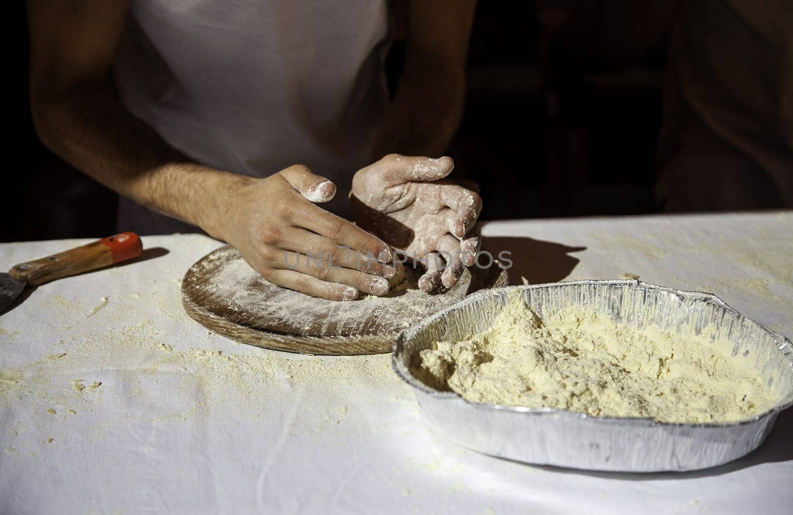 Detail of bread dough, traditional and artisan work