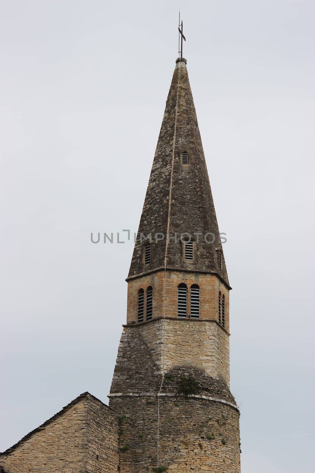 French village Cremieu and its fortress tower.