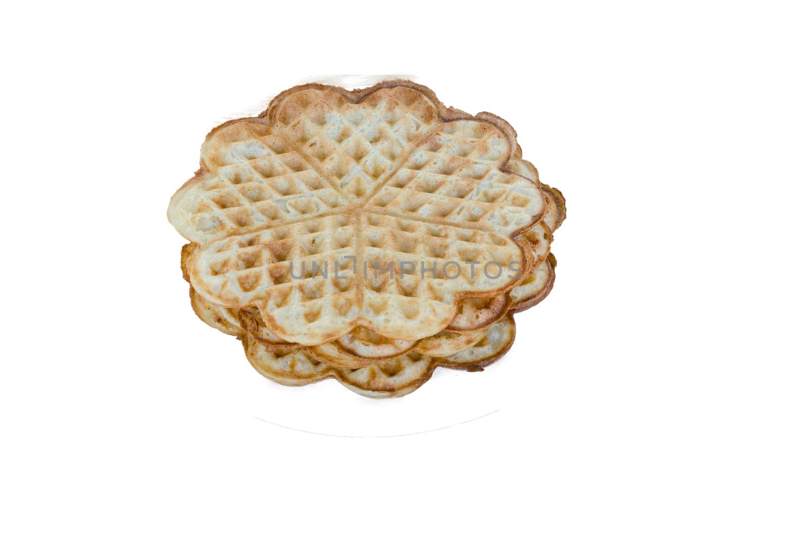 one plate with a couple of waffles