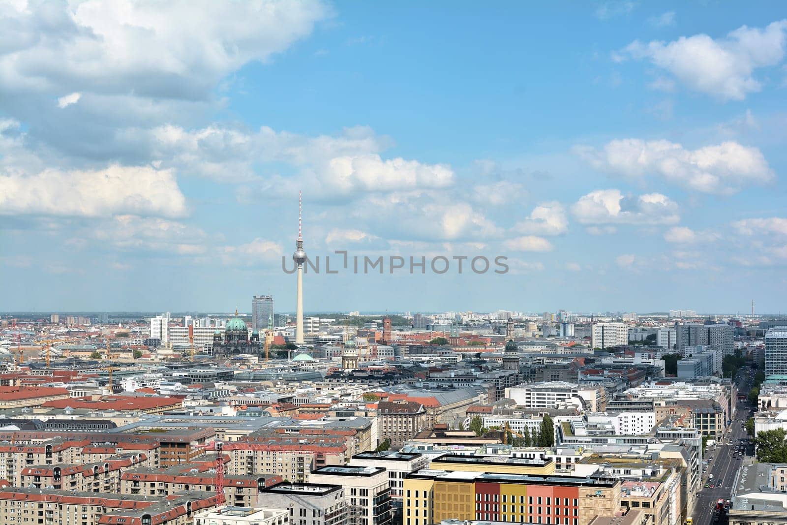 View over the city center of Berlin from a high-rise building
