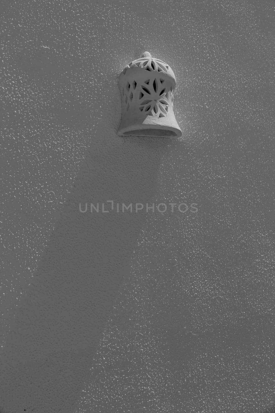 The decorative light on the white wall in Egypt