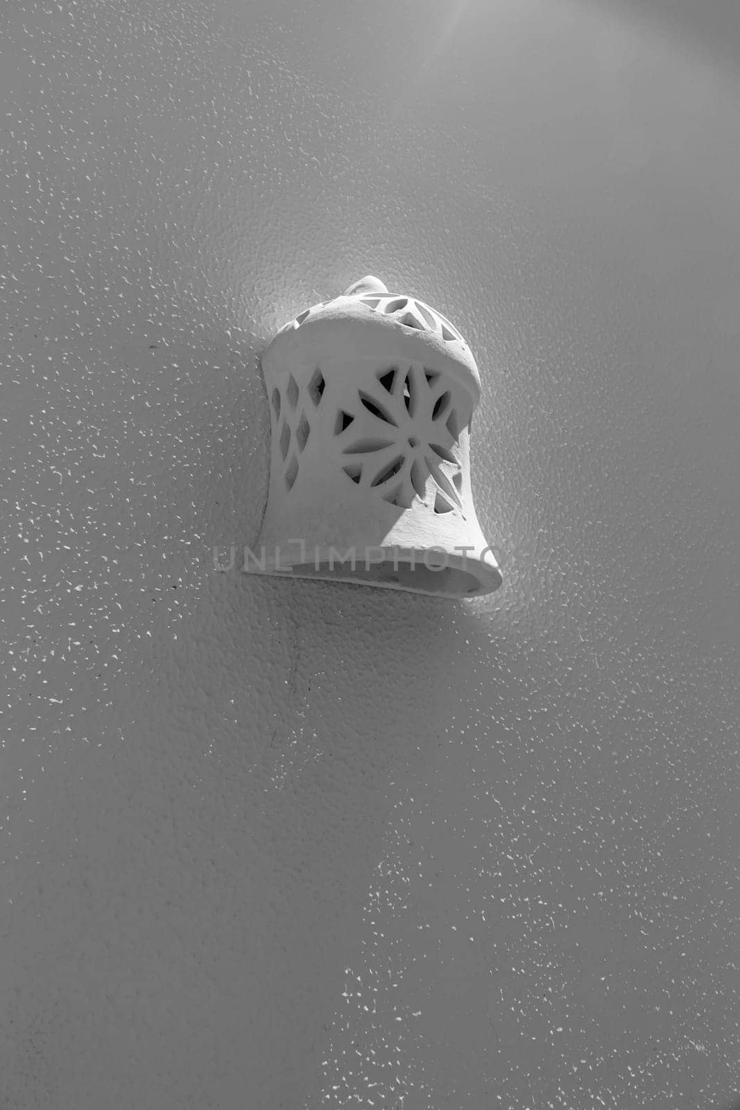 The decorative light on the white wall in Egypt