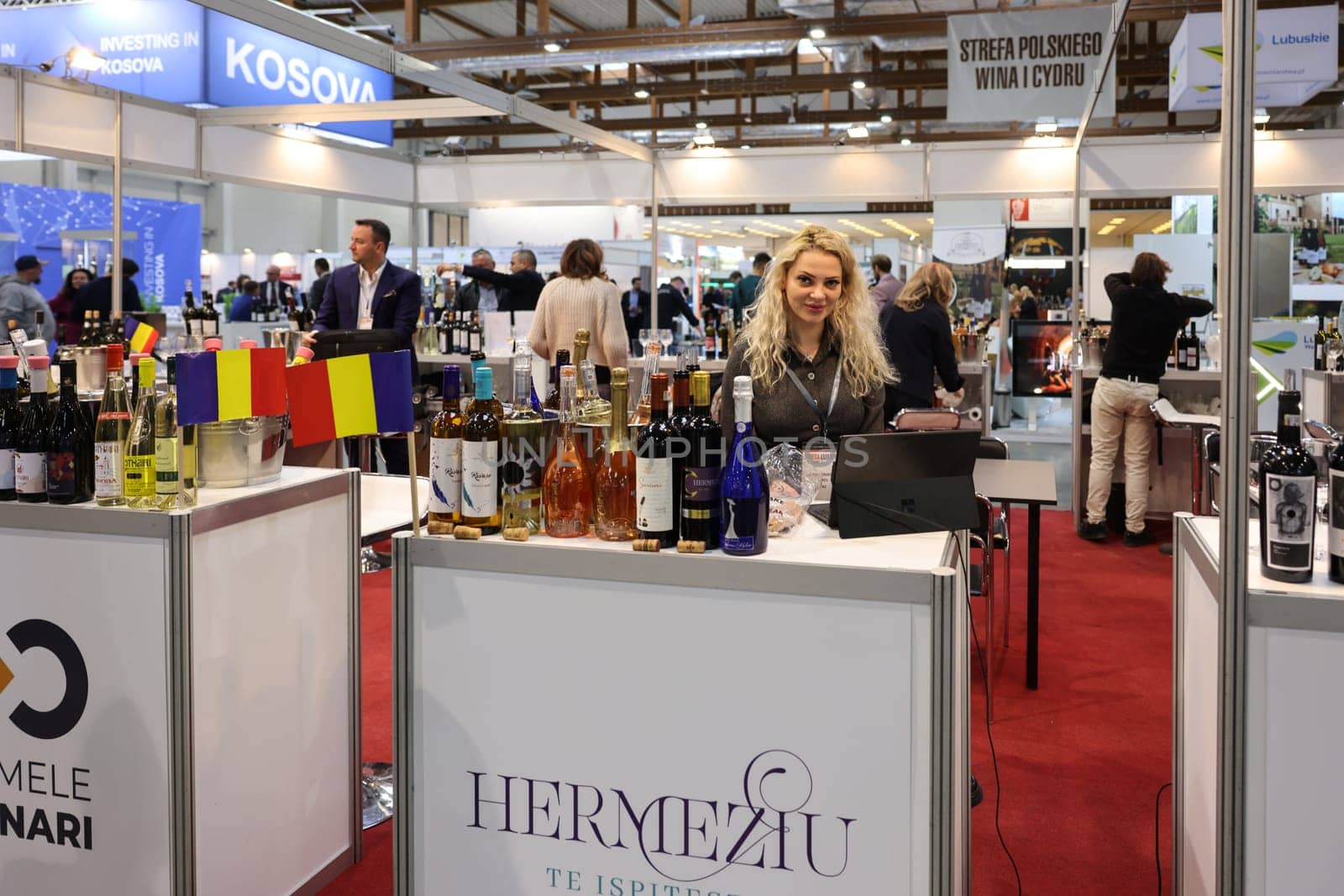 Cracow, Poland - November 17, 2022: International Wine Trade Fair ENOEXPO in Cracow. Producers of wine from all around the world meet the importers distributors and representatives.