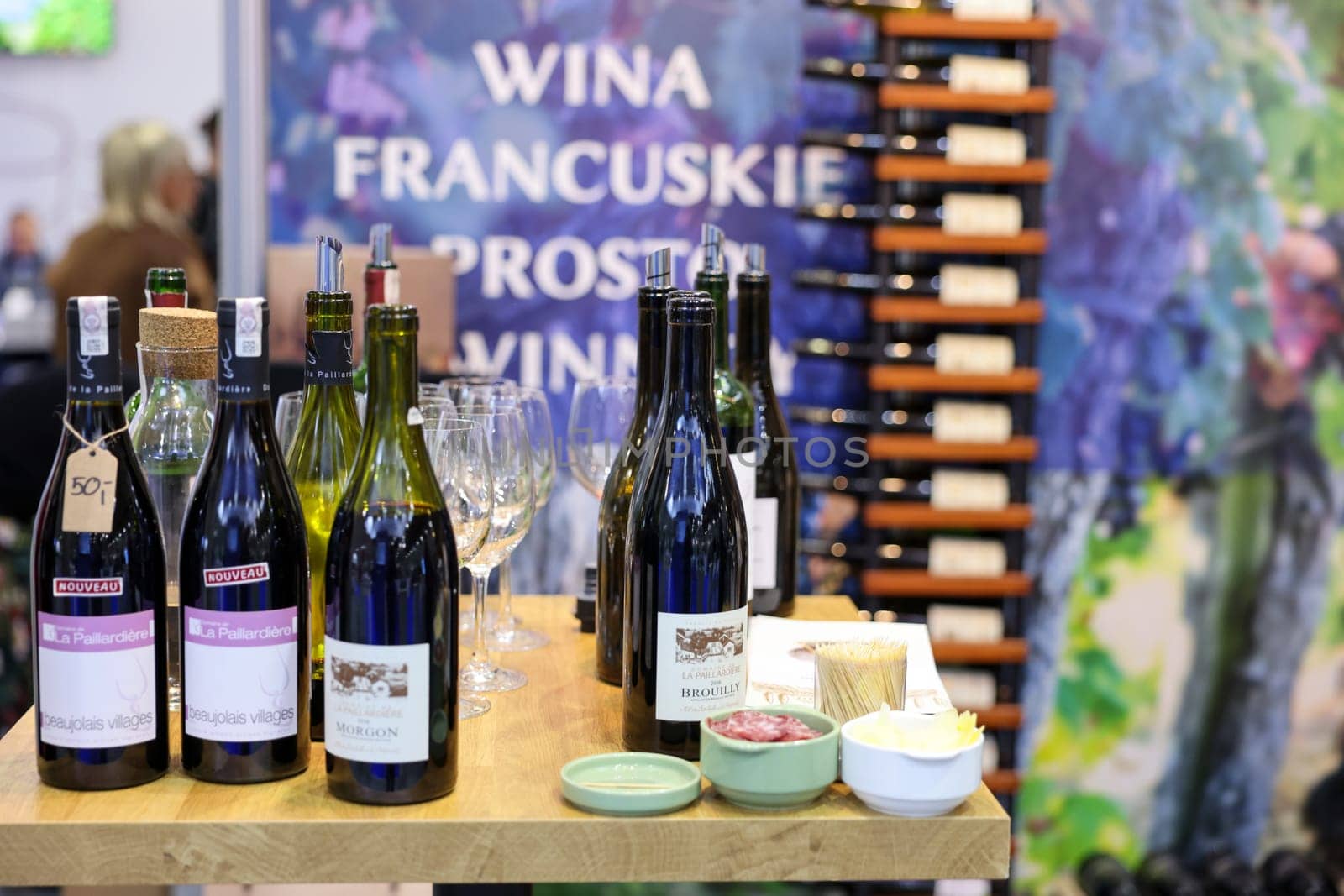 Cracow, Poland - November 17, 2022: International Wine Trade Fair ENOEXPO in Cracow. Producers of wine from all around the world meet the importers distributors and representatives.