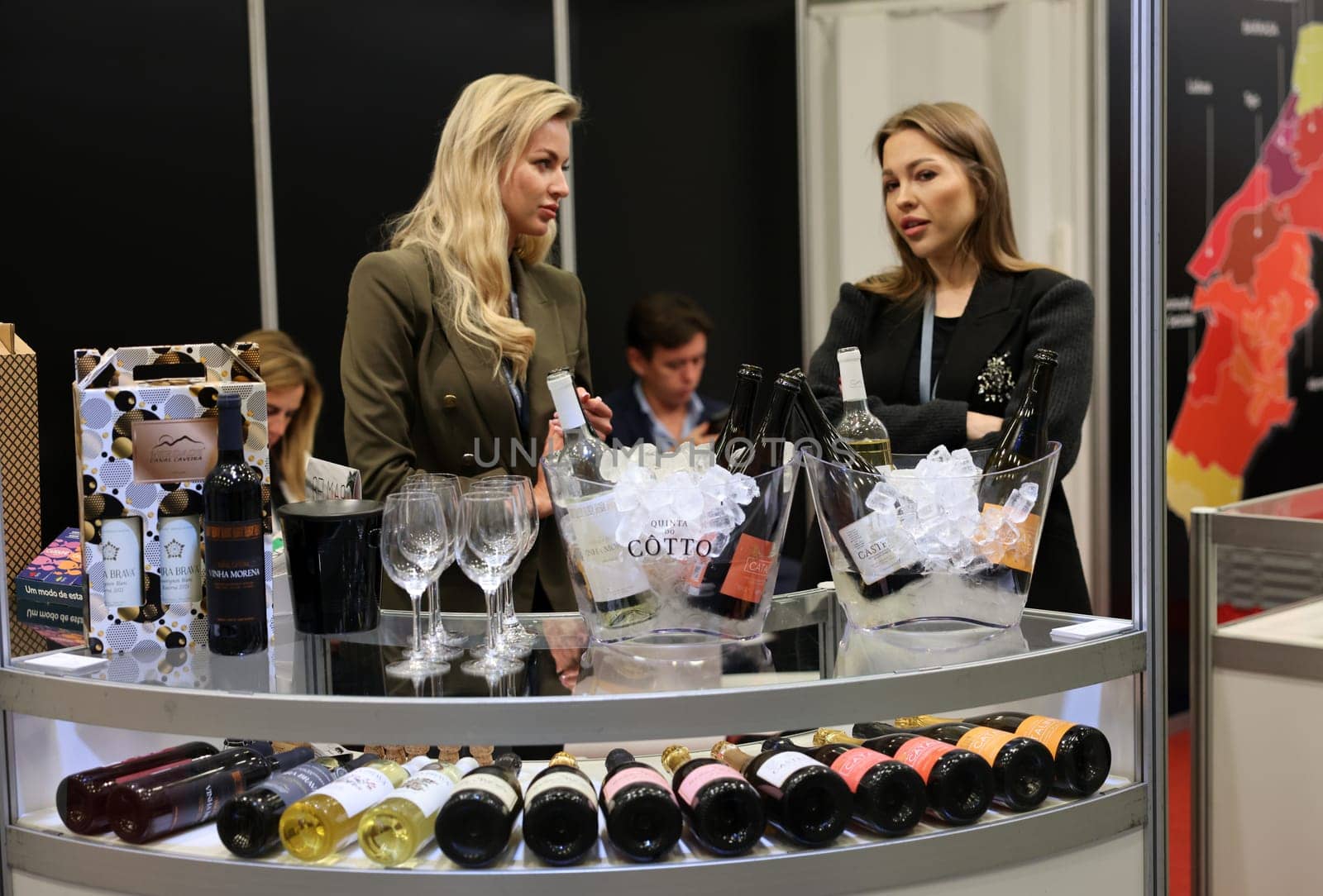 Cracow, Poland - November 17, 2022: International Wine Trade Fair ENOEXPO in Cracow. Producers of wine from all around the world meet the importers distributors and representatives.