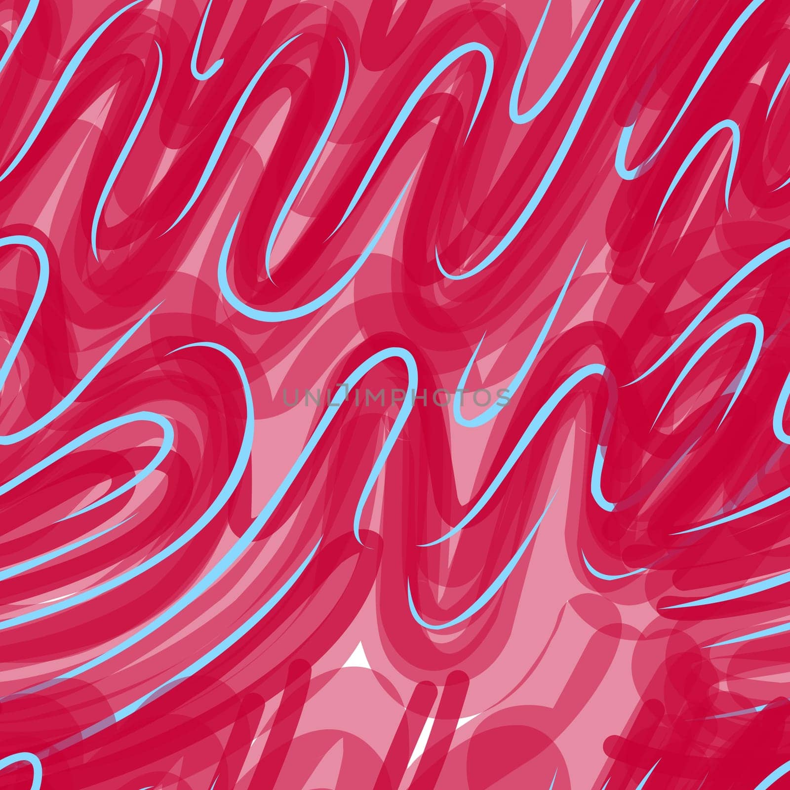 Abstract seamless pattern circles and lines. Ragged magenta lines. Fashion trendy pattern in graffiti style.