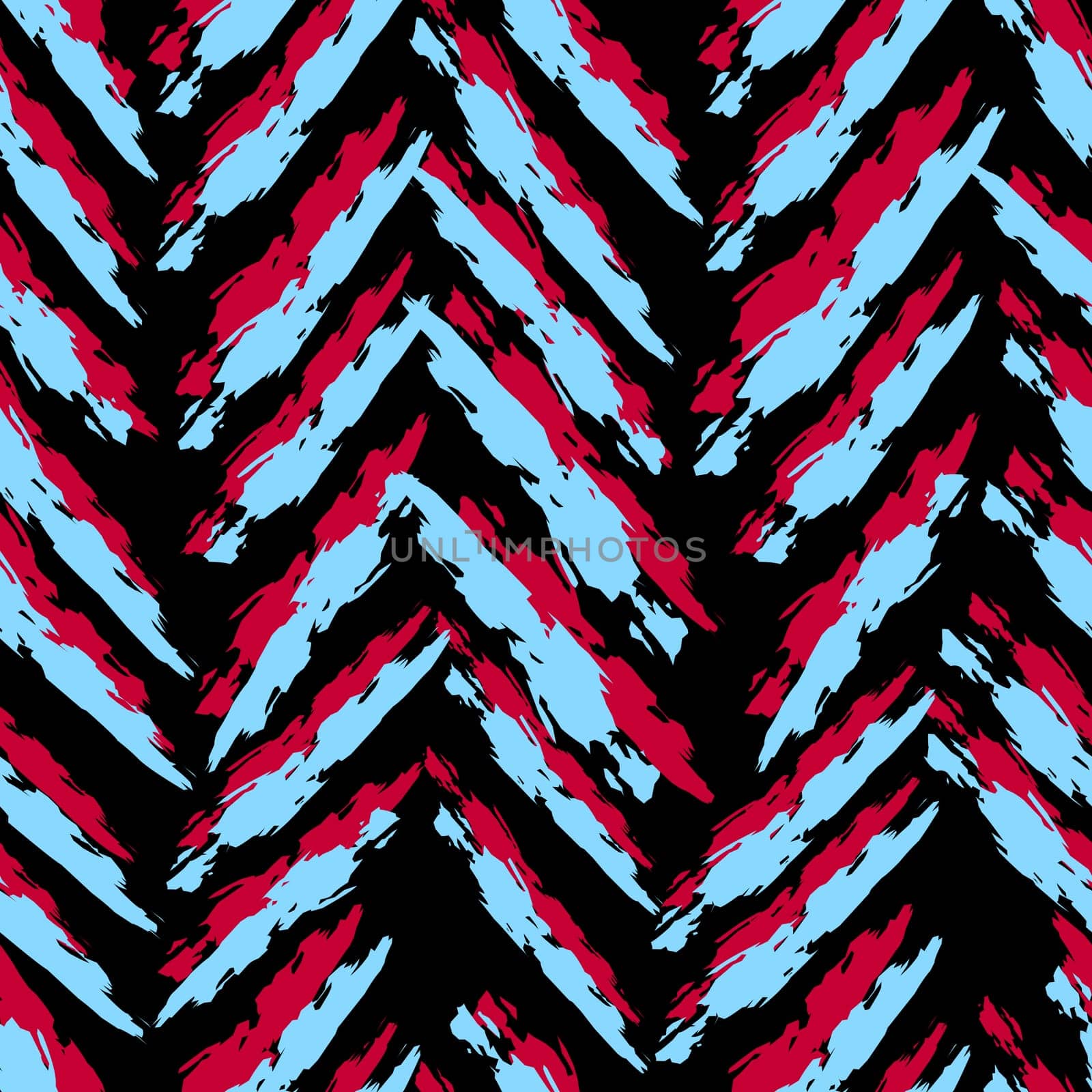 Abstract seamless vertical pattern. Ragged edges line in magenta and turquoise. Fashion trendy pattern on a dark background.