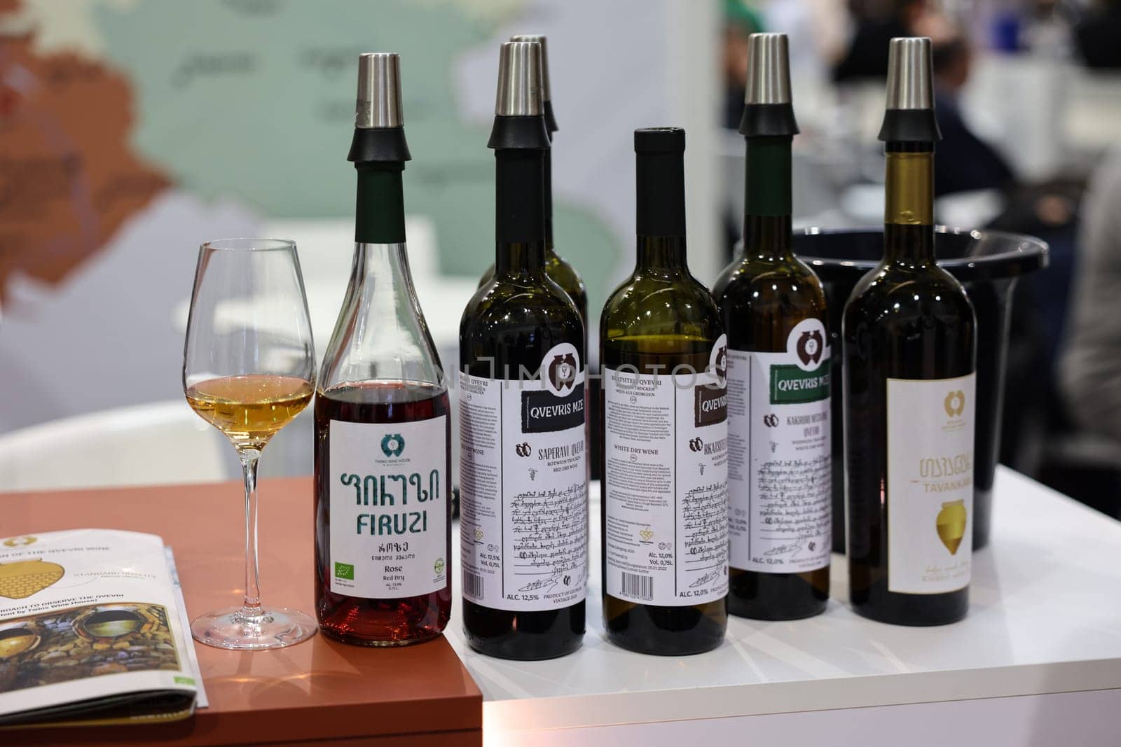 Cracow, Poland - November 17, 2022: International Wine Trade Fair ENOEXPO in Cracow. Producers of wine from all around the world meet the importers distributors and representatives.
