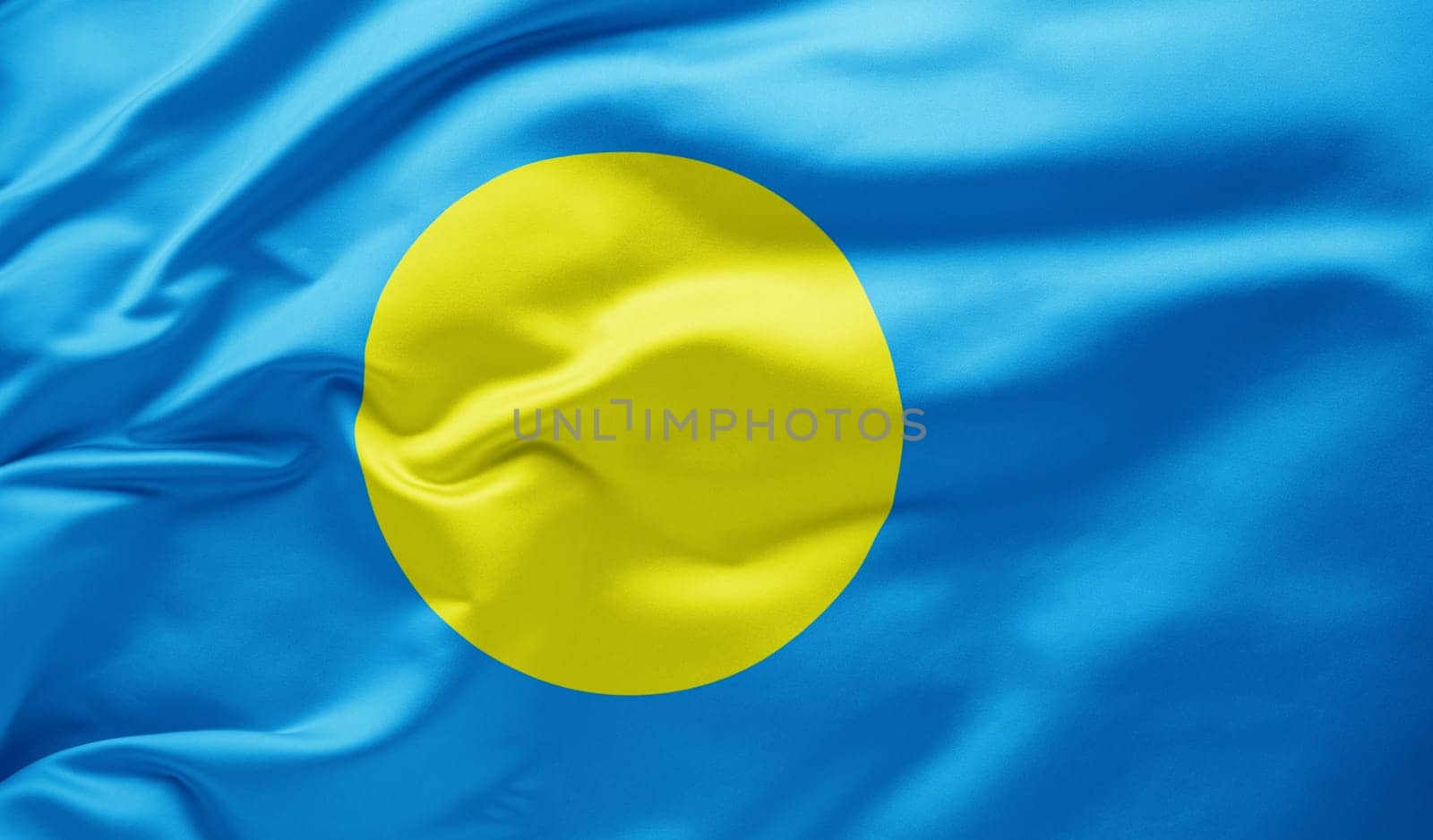 Waving national flag of Palau