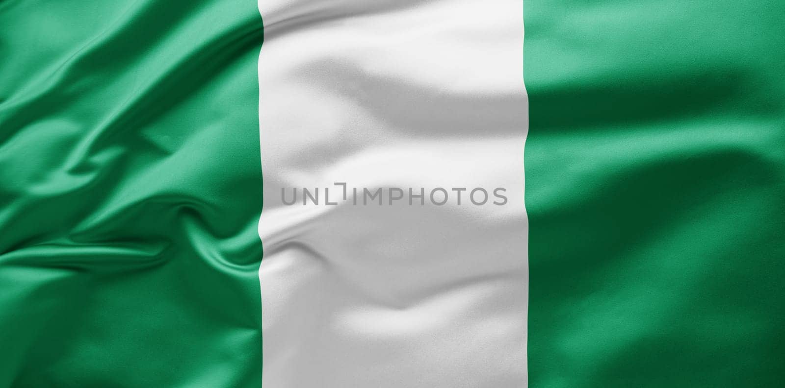 Waving national flag of Nigeria