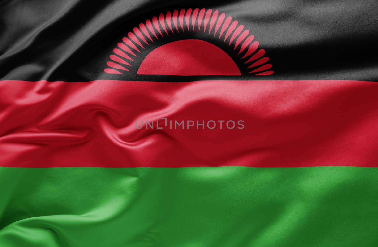 Waving national flag of Malawi