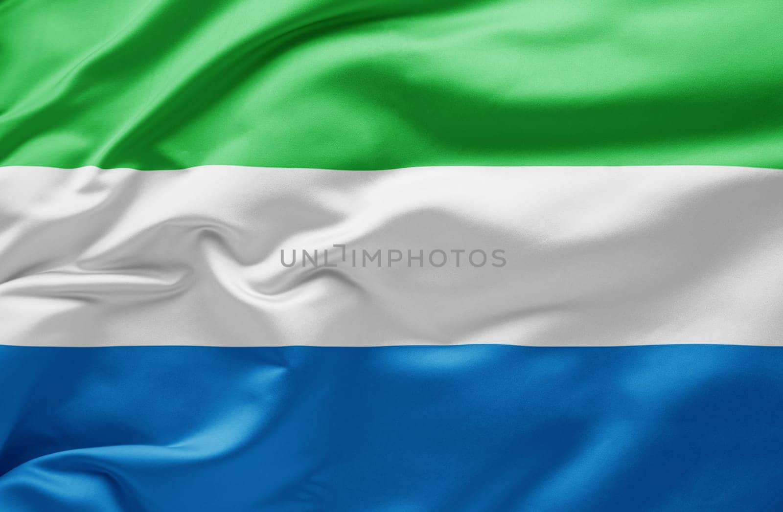 Waving national flag of Sierra Leone