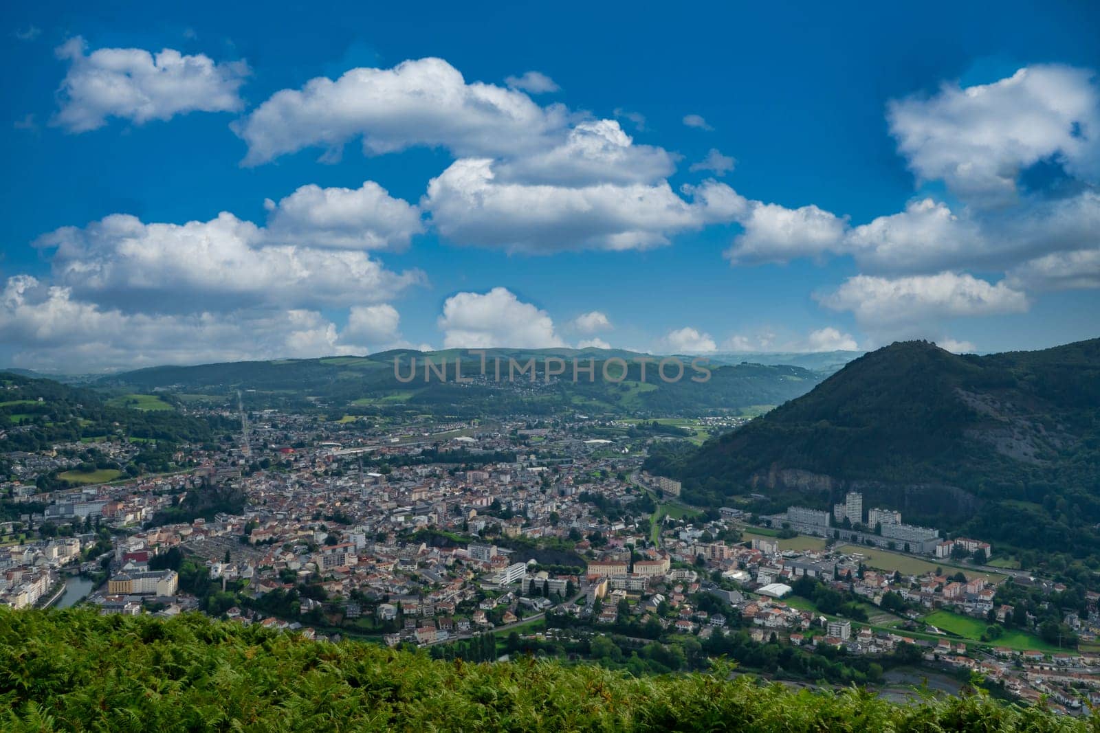 a Lourdes aerial panoramic view. french city