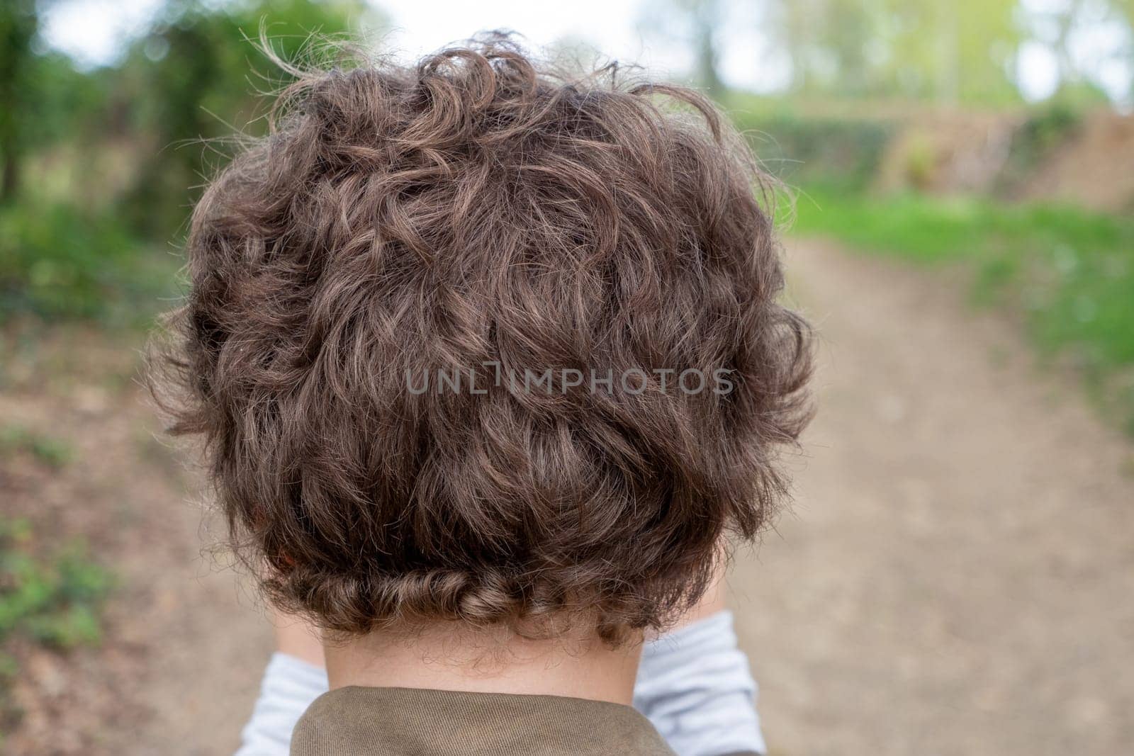 a back view of the young boy head