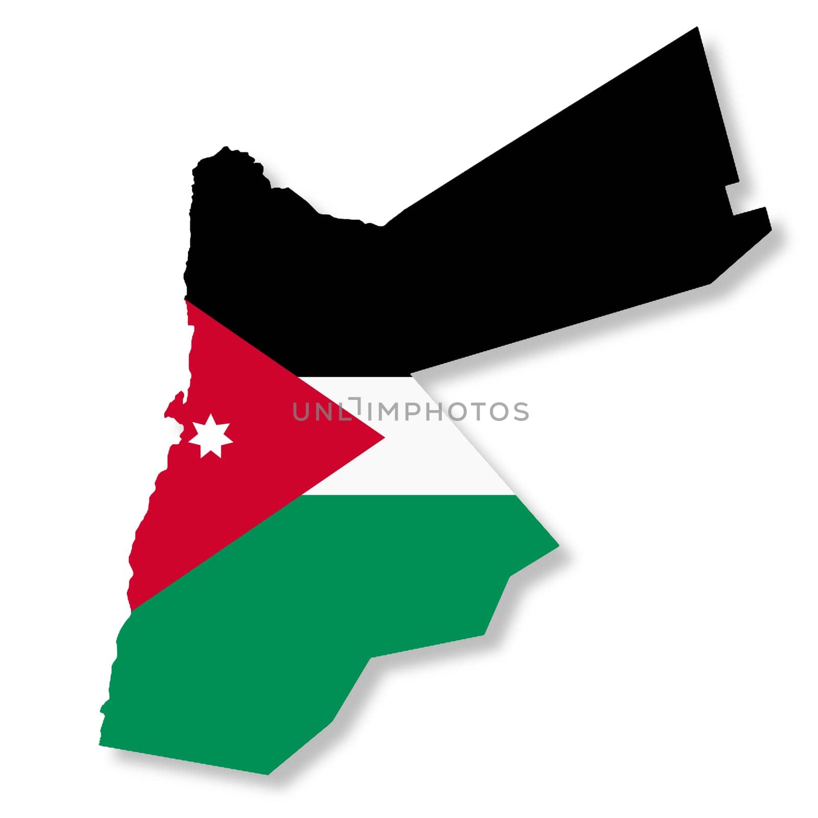 A Jordan map on white background with clipping path to remove shadow 3d illustration