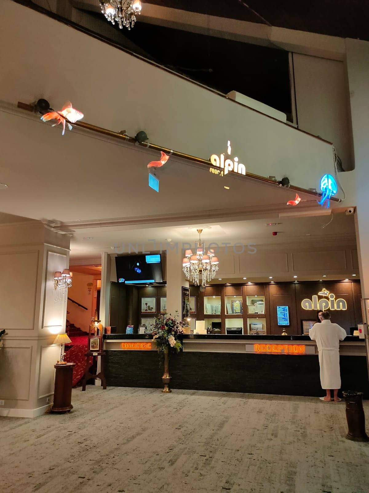Poiana Brasov, Romania - September 25, 2022: Alpin Resort Hotel reception.