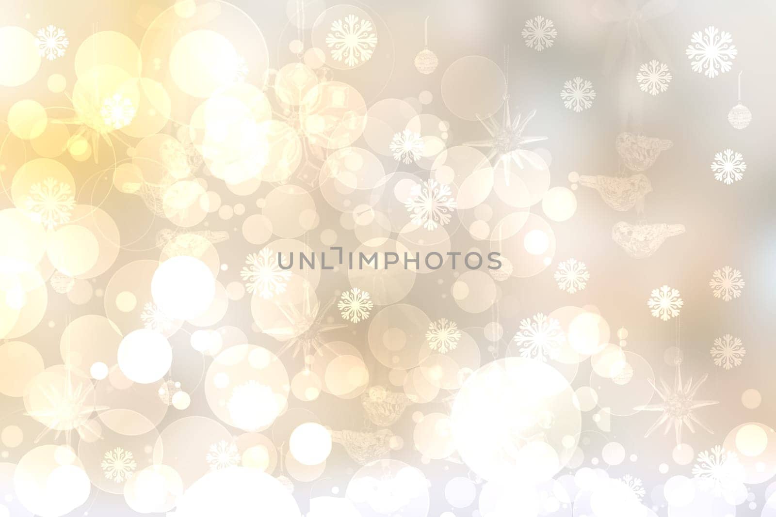 Abstract festive light blue gradient silver beige bokeh background texture with colorful circles and bokeh lights. Beautiful backdrop with space.