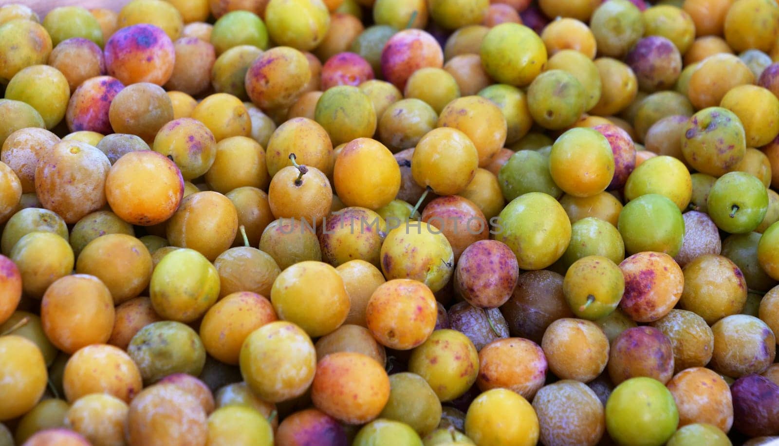 Mirabelles fruits mirabelle plum fruit background from above