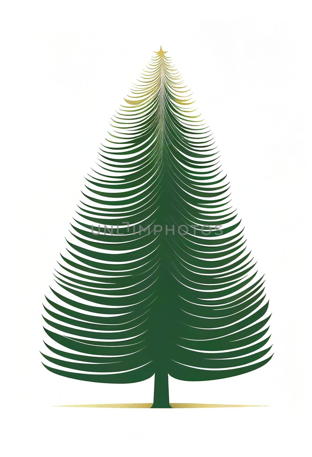 Artificial generated funny christmas Tree isolated over bright background
