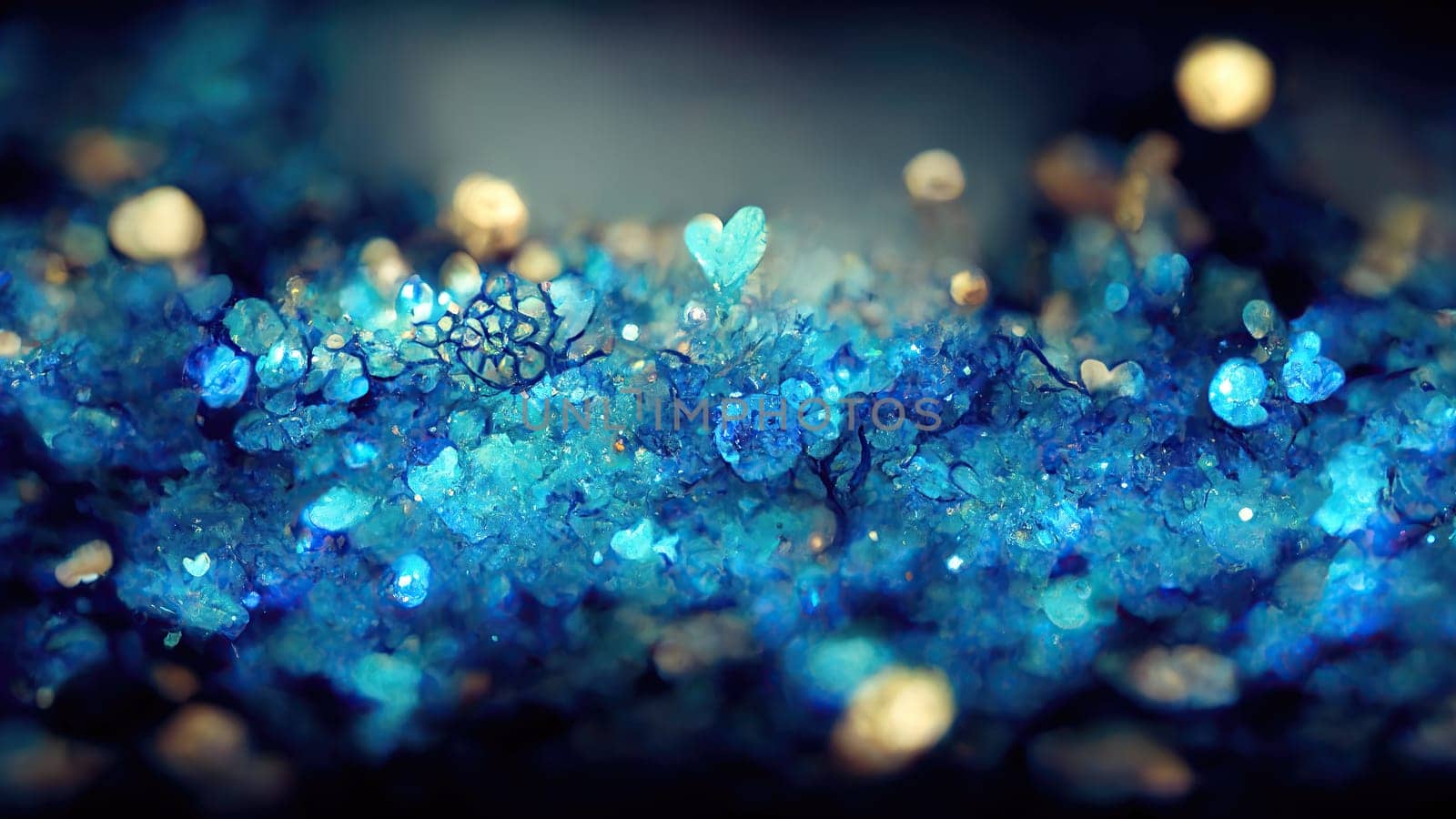 Generated Artificial blue crystalin detail as abstract background.