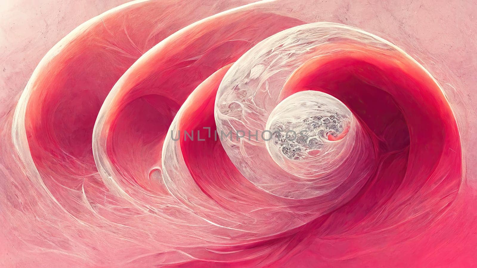 Red and pink trendy gradient abstract waves full frame horizontal. Artificial Art.