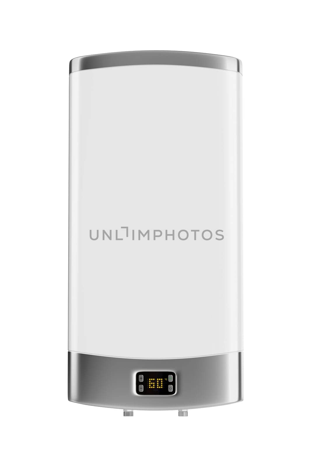 Digital water heater isolated on white background, front view