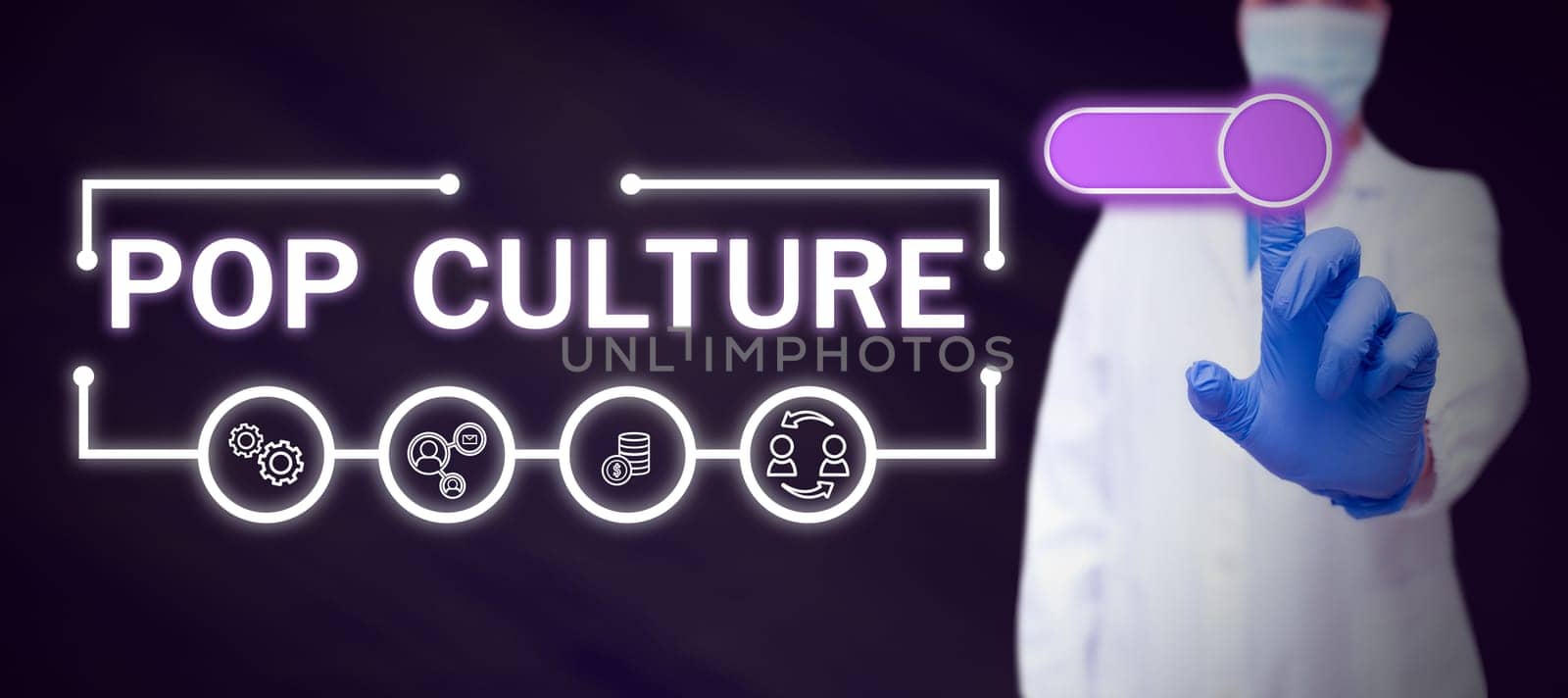 Conceptual caption Pop Culture, Conceptual photo describes the lifestyle and tastes of the majority of mostly younger people