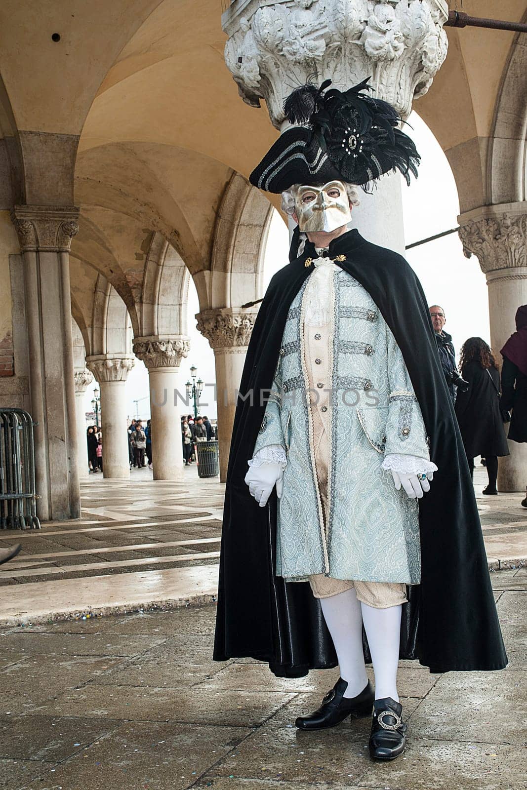 Venice, Italy - February 7 2018 - The Masks of carnival 2018. The Carnival of Venice (Italian: Carnevale di Venezia) is an annual festival held in Venice, Italy. The Carnival ends with the Christian celebration of Lent, forty days before Easter, on Shrove Tuesday (Martedì Grasso or Mardi Gras), the day before Ash Wednesday. The festival is world-famous for its elaborate masks.