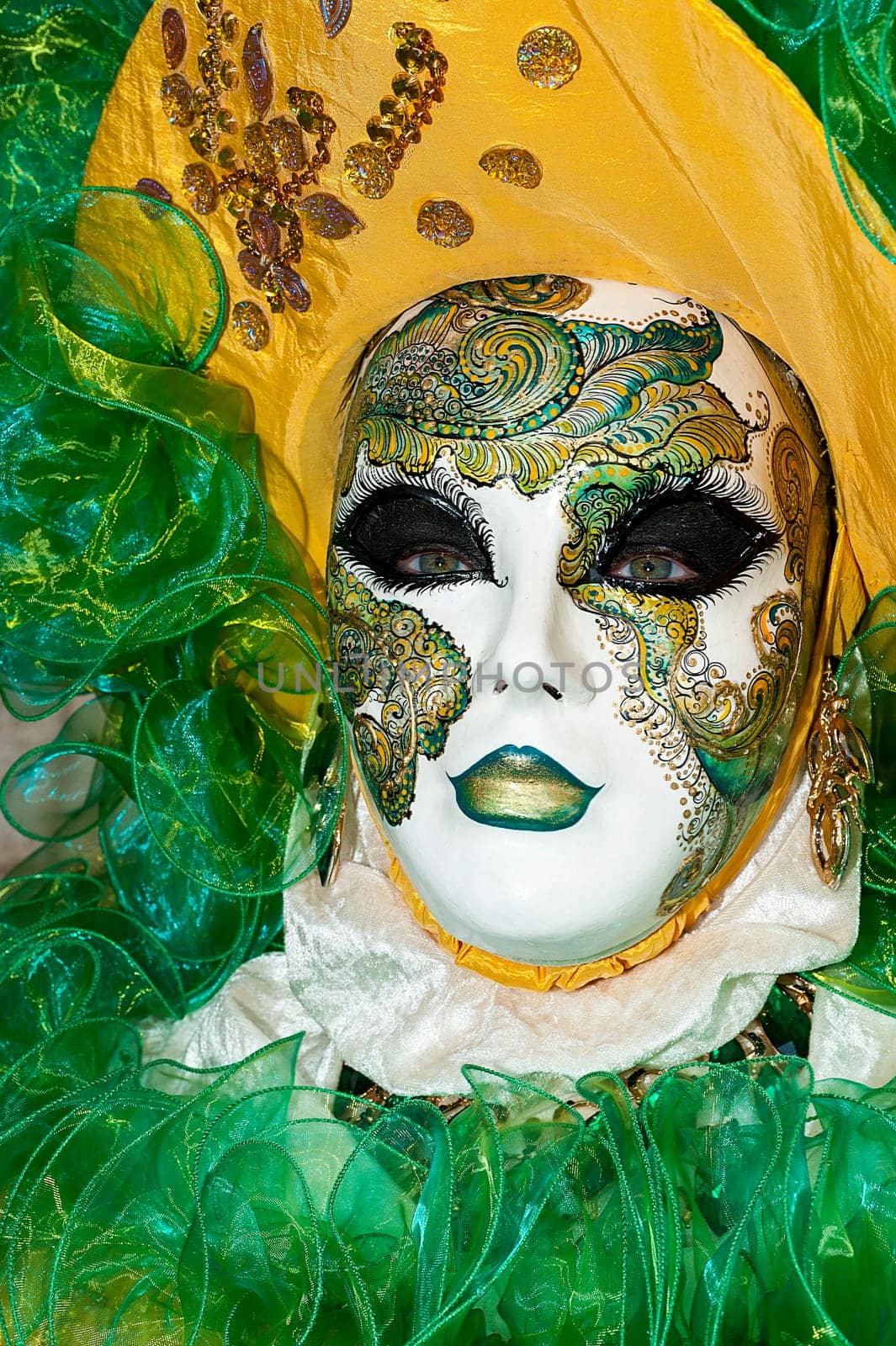 Venice, Italy - February 7 2018 - The Masks of carnival 2018. The Carnival of Venice (Italian: Carnevale di Venezia) is an annual festival held in Venice, Italy. The Carnival ends with the Christian celebration of Lent, forty days before Easter, on Shrove Tuesday (Martedì Grasso or Mardi Gras), the day before Ash Wednesday. The festival is world-famous for its elaborate masks.
