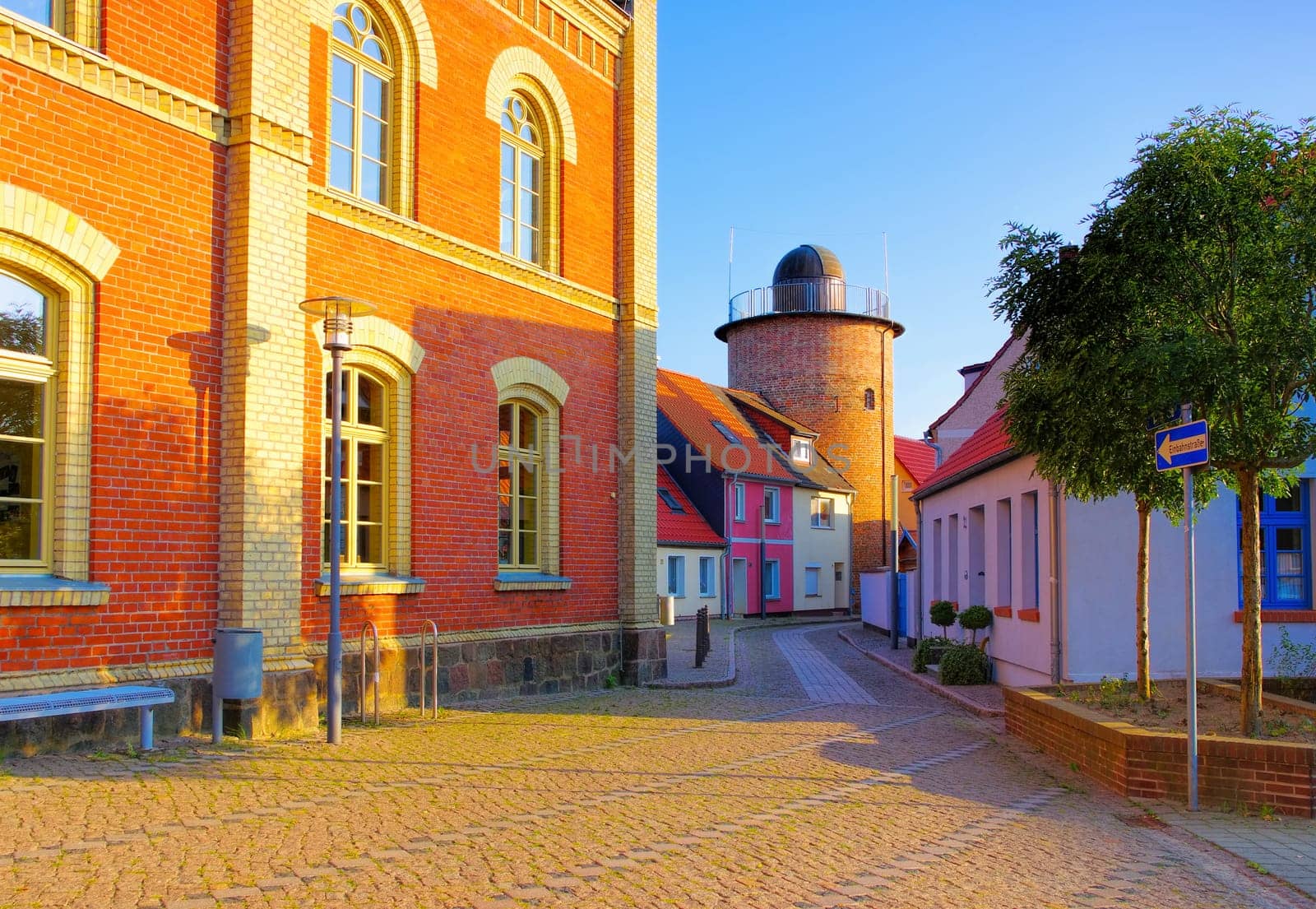 Barth old tower Fangelturm, an old town on the Bodden in Germany