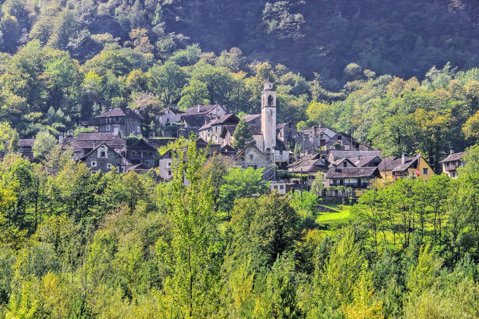 Boschetto in the Maggia Valley, Ticino in Switzerland, Europe