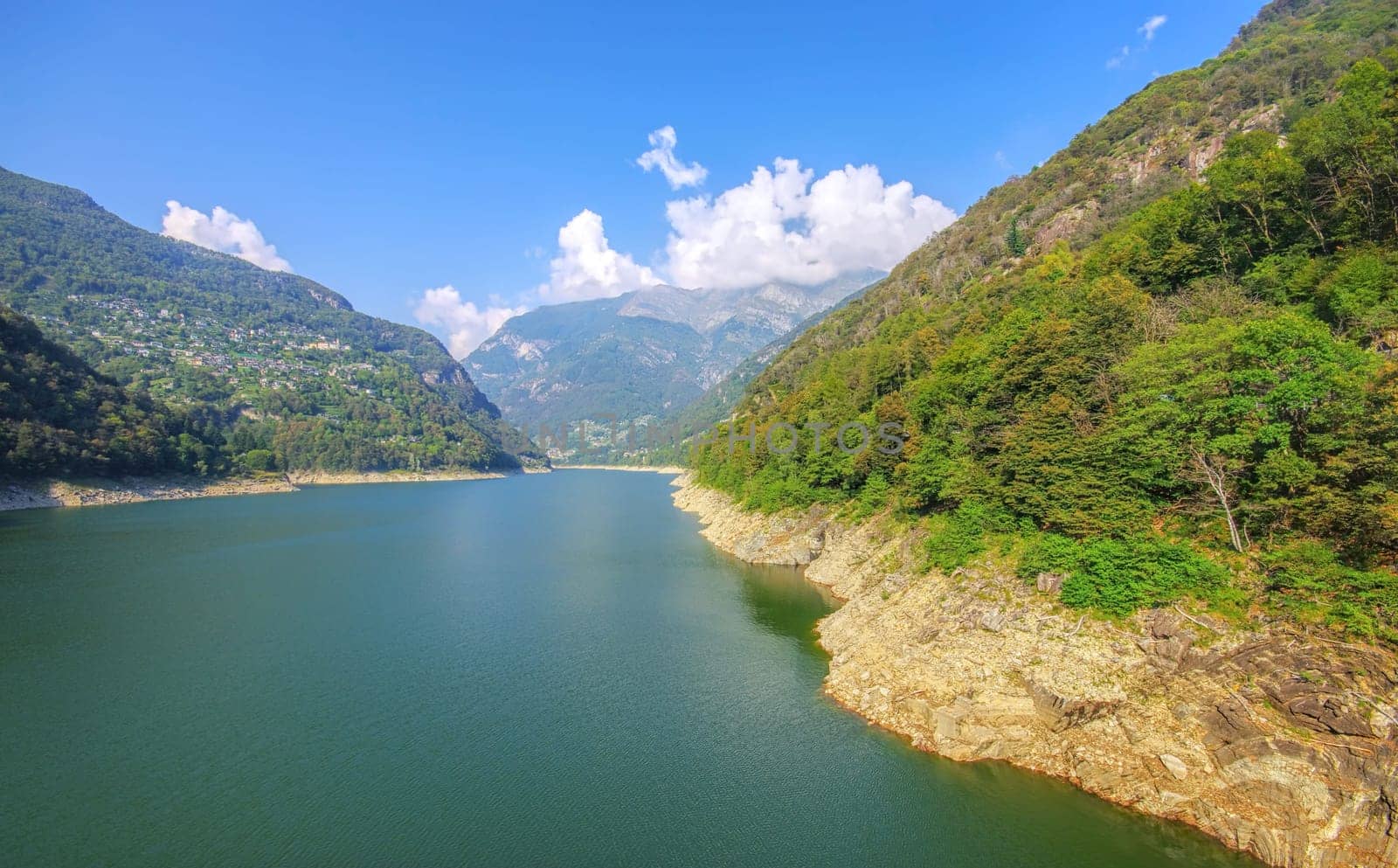 Lago di Vogorno in the Verzasca Valley, Ticino in Switzerland, Europe