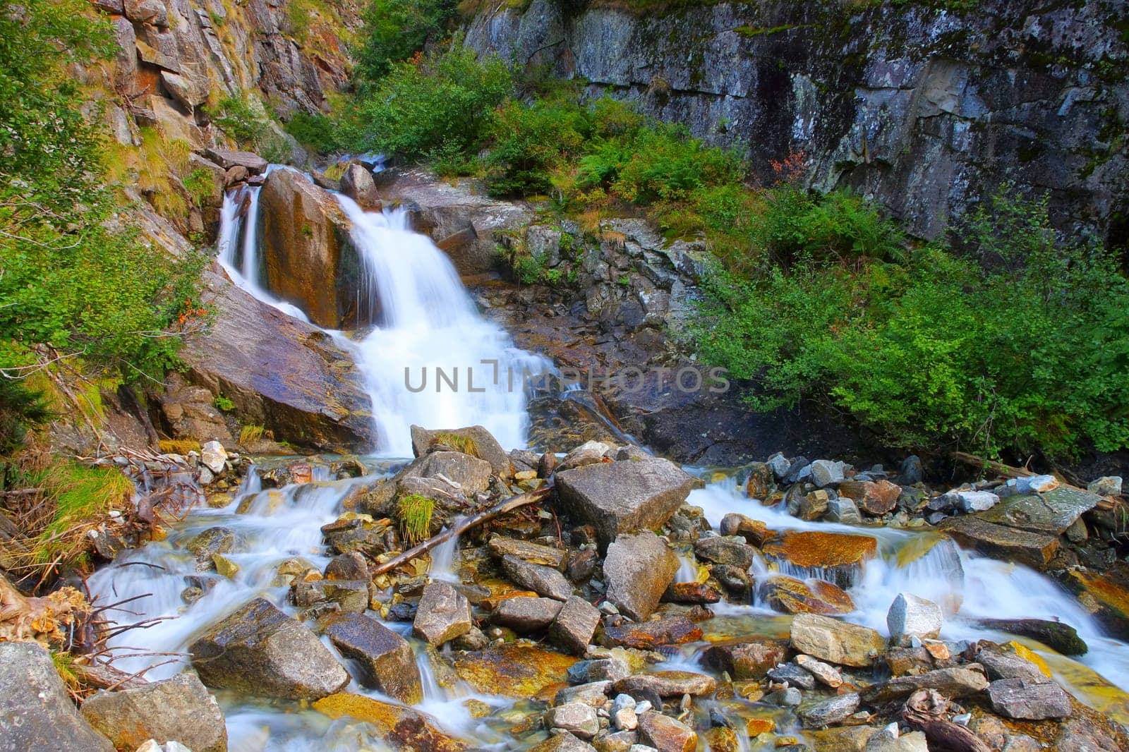 waterfall in the Maggia Valley, Ticino in Switzerland, Europe