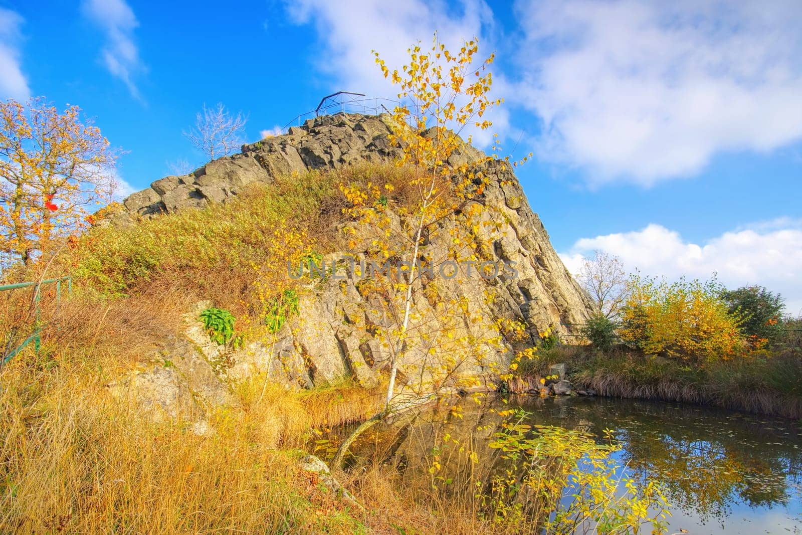the mountain Spitzberg in Zittau Mountains, autumn