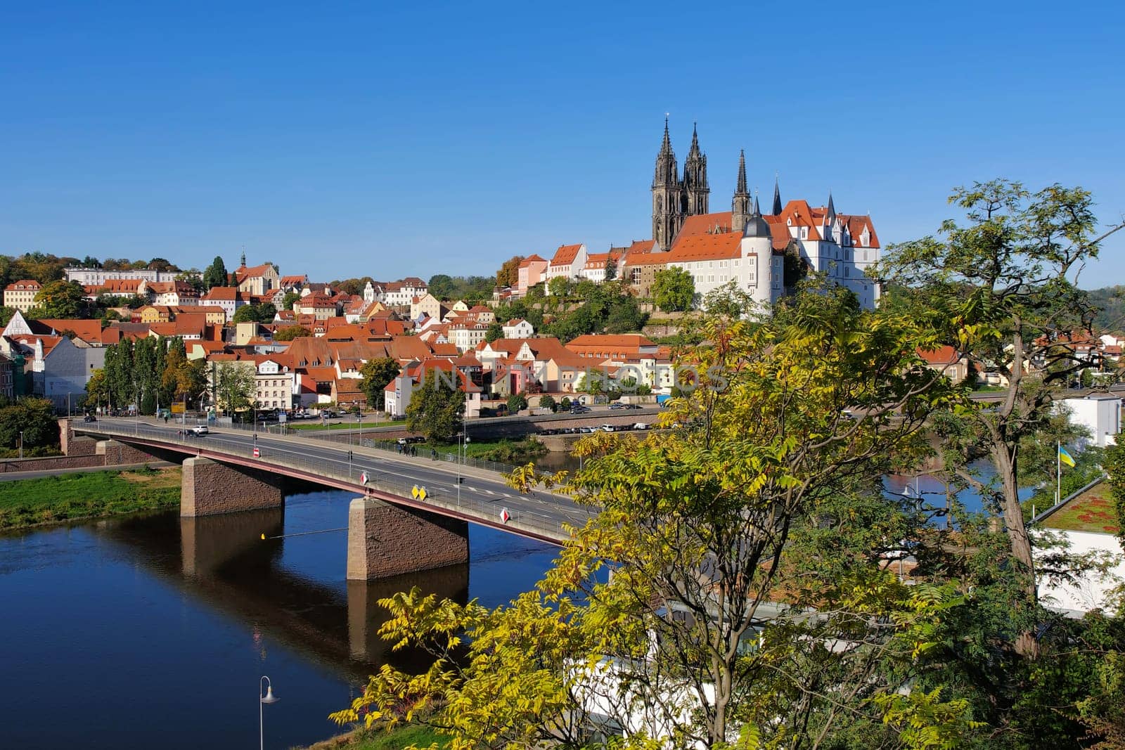 the city of Meissen in Saxony with a view of the Albrechtsburg Castle and the cathedral