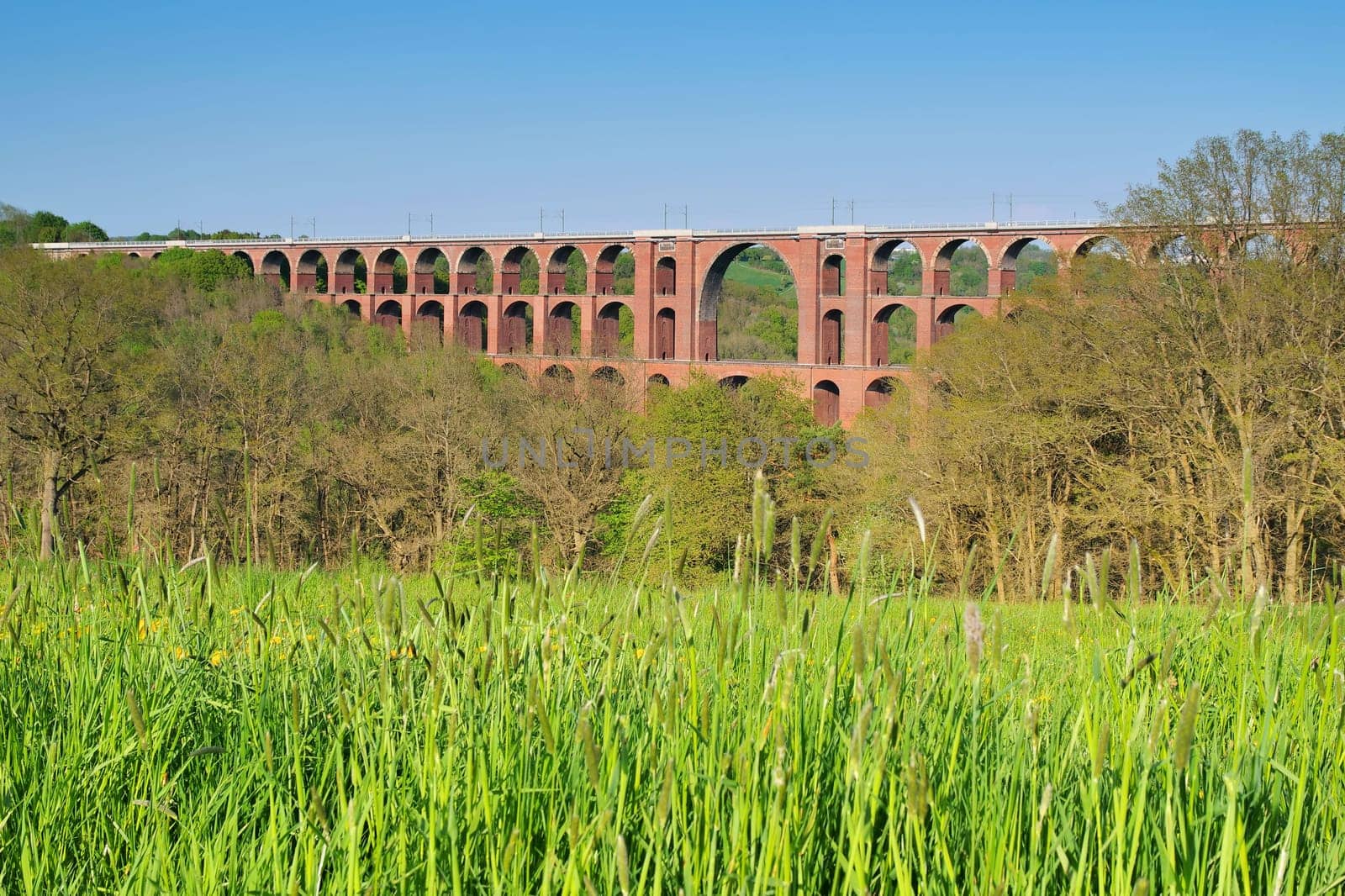 Goeltzsch Viaduct railway bridge in Saxony, Germany - Worlds largest brick bridge