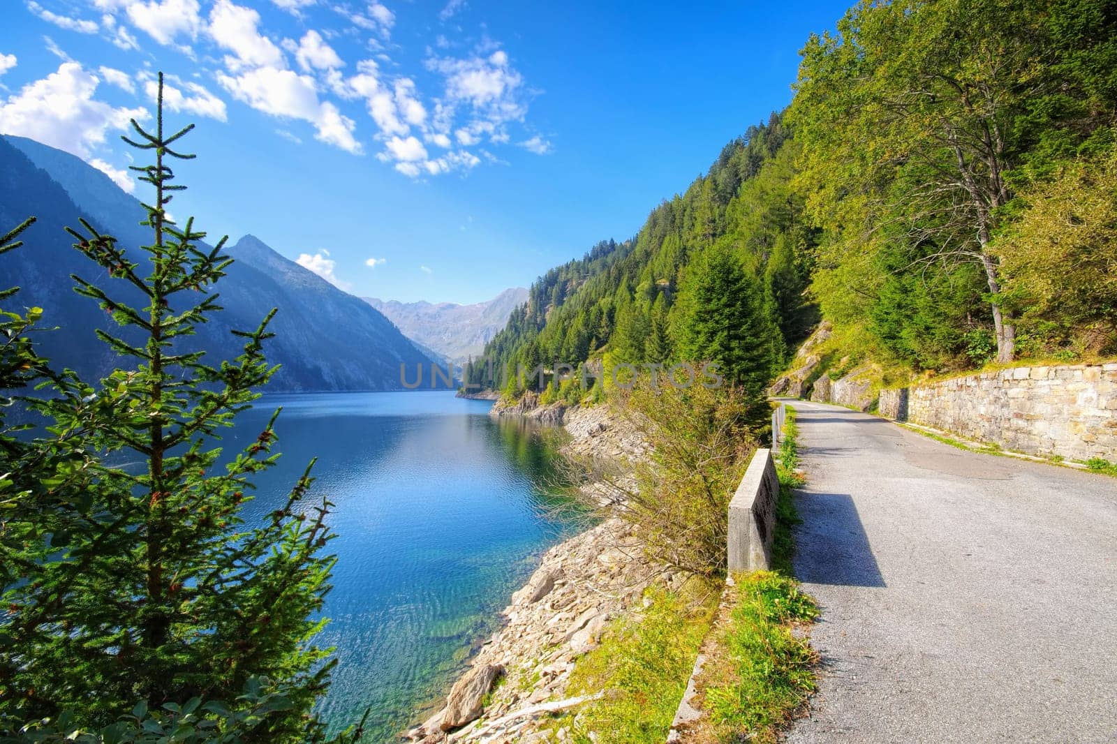 Lago del Sambuco in the Maggia Valley, Ticino in Switzerland, Europe