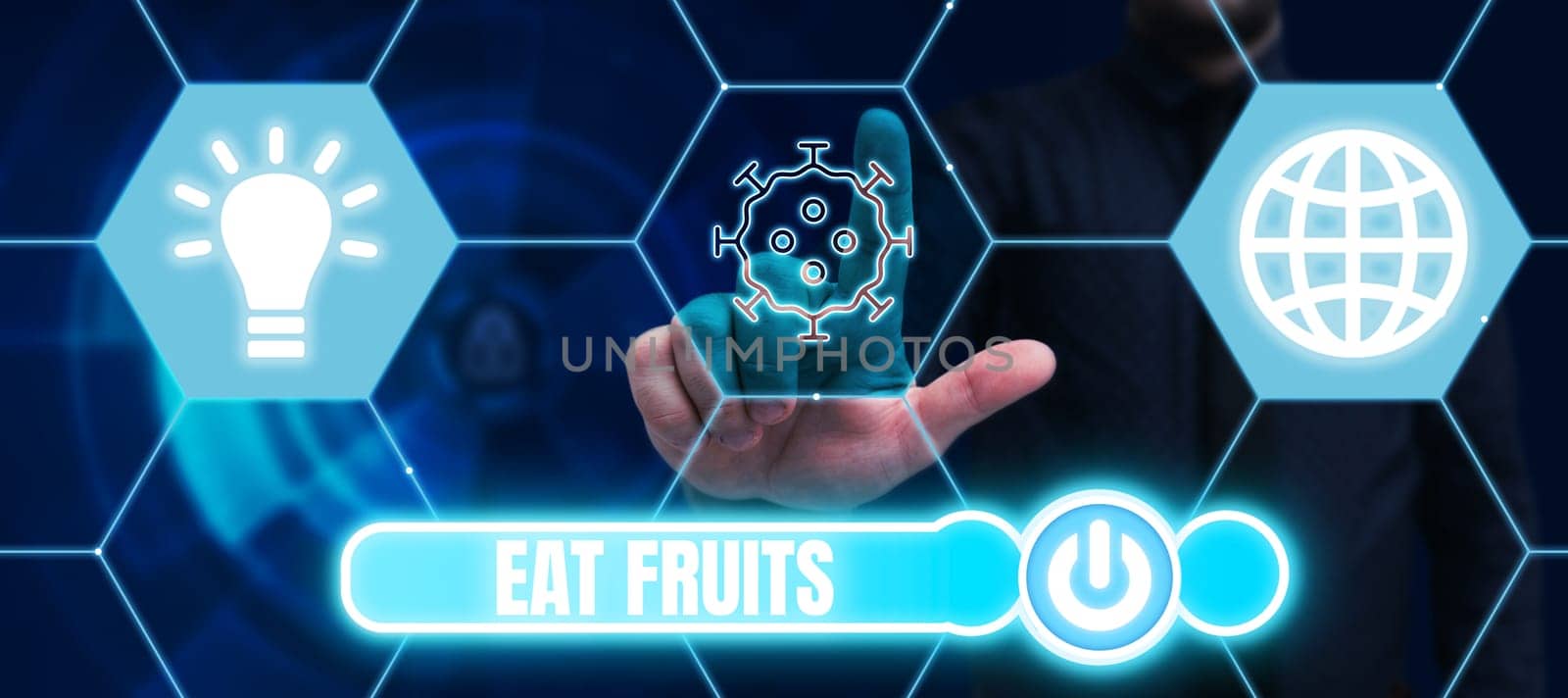 Writing displaying text Eat Fruits, Business approach consume any product of plant growth useful to humans or animals