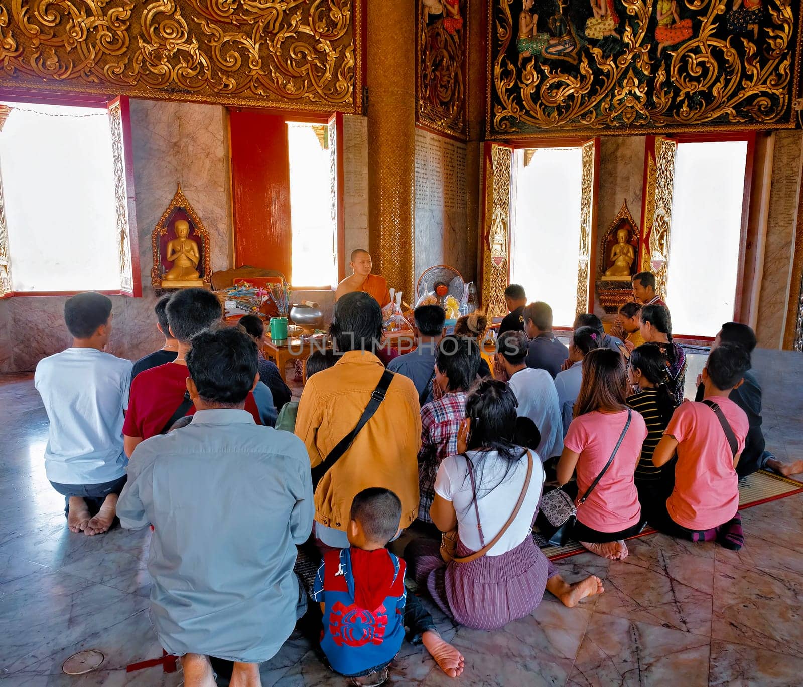 1st January 2019, Wat Tham Sửa, Kanchanaburi, Thai Buddhism is the national religion, present in every aspect of Thai culture. Many beautiful temples were built for worship, they are very popular tourist attractions.