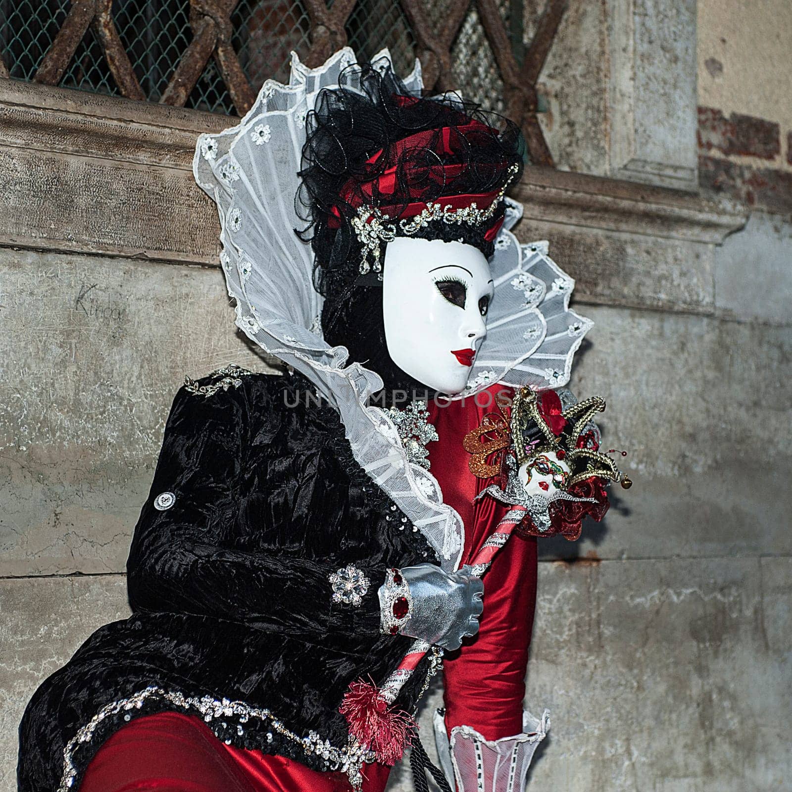 VENICE, ITALY - Febrary 6 2018: The masks of the Venice carnival 2018.