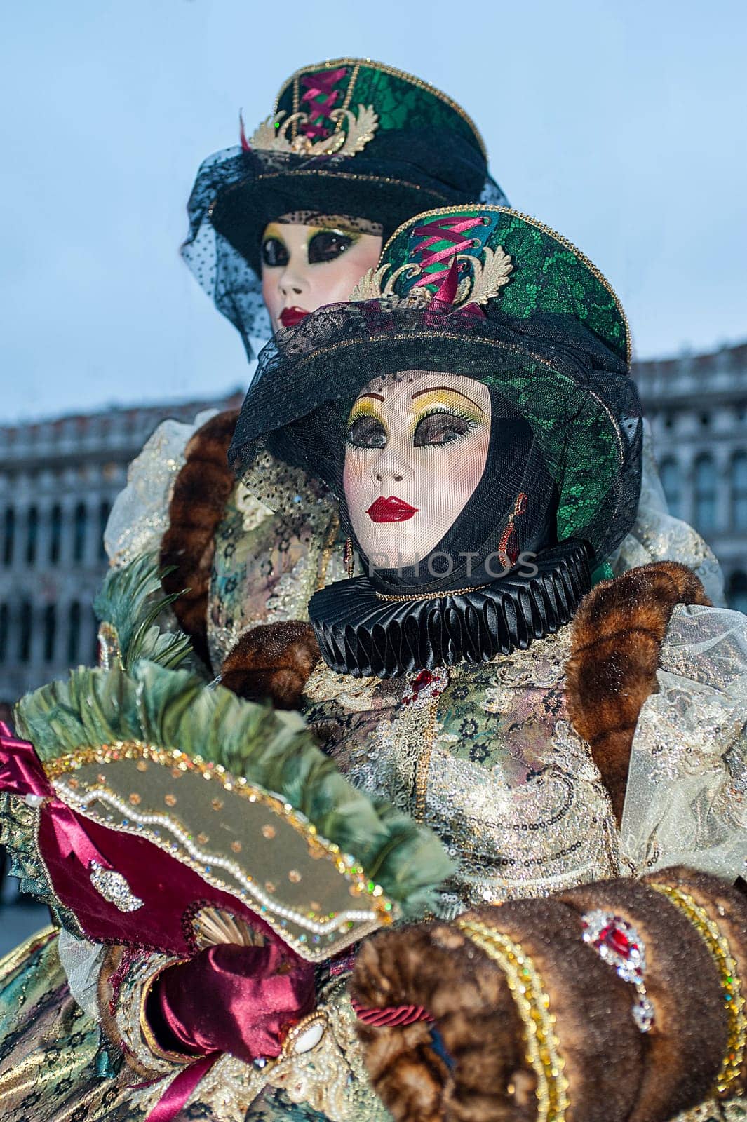 VENICE, ITALY - Febrary 6 2018: The masks of the Venice carnival 2018.