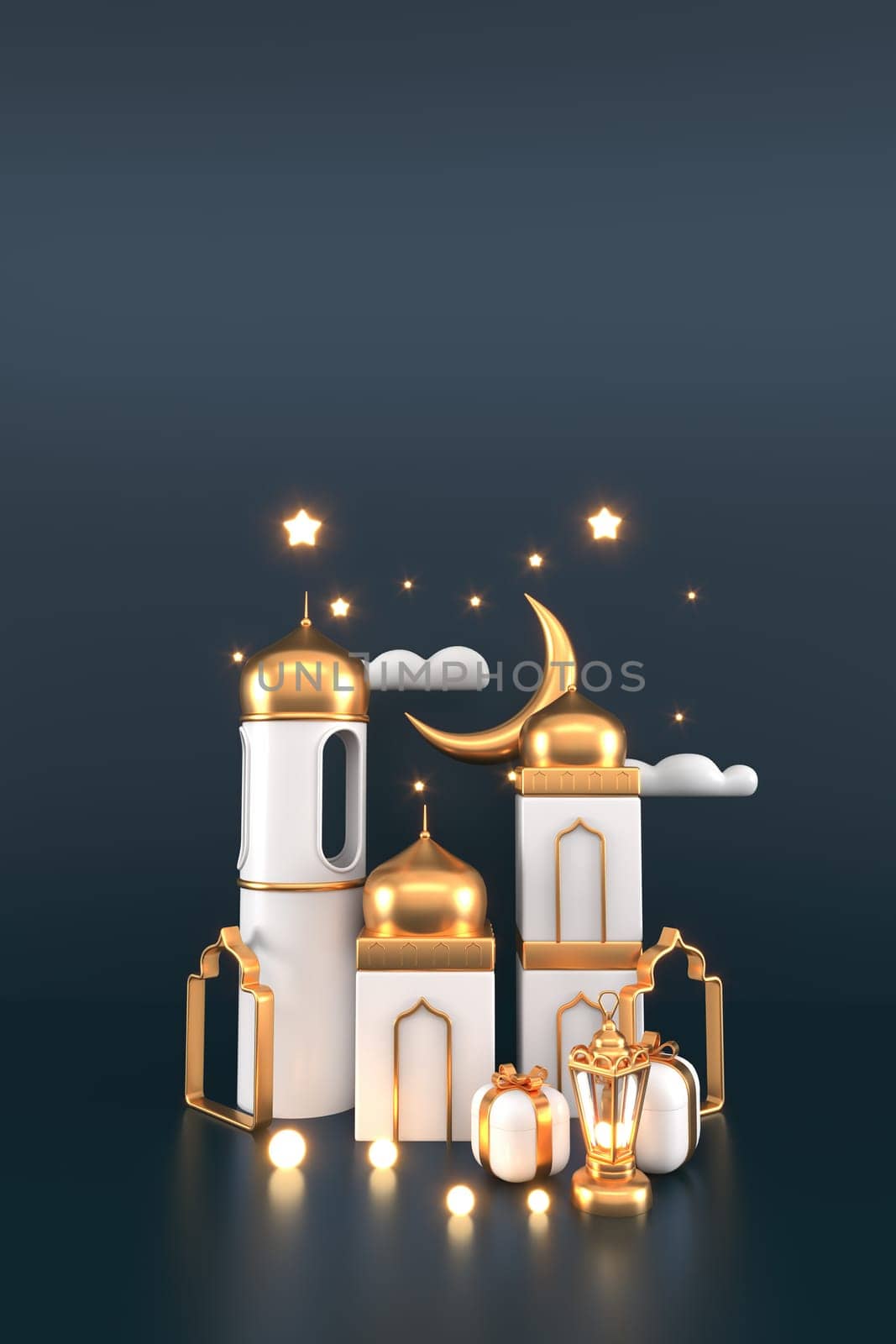 Ramadan Kareem Greeting Background Islamic 3d illustration design