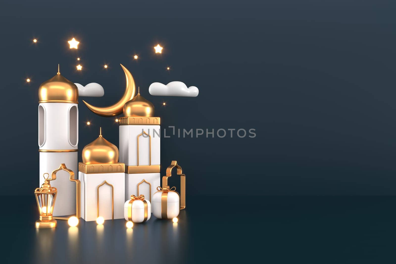 Ramadan Kareem Greeting Background Islamic 3d illustration design