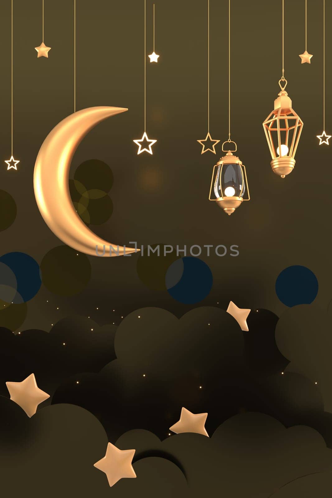 Ramadan Kareem Greeting Background Islamic 3d illustration design