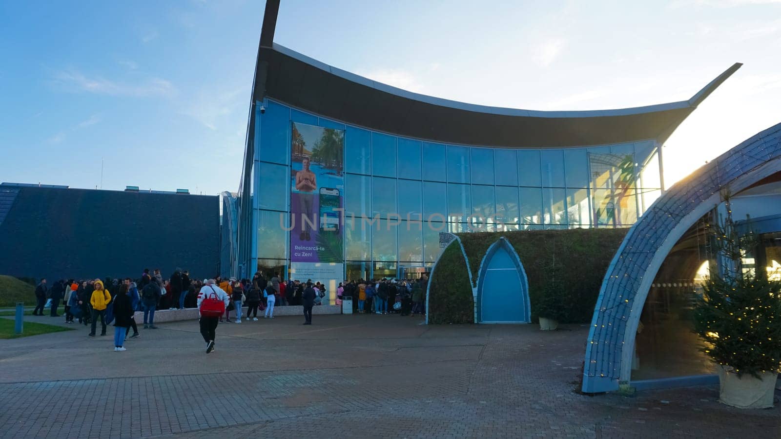 Busteni, Romania - January 1, 2023: Therme Bucharest - the largest entertainment and wellness family complex for rest and relaxation