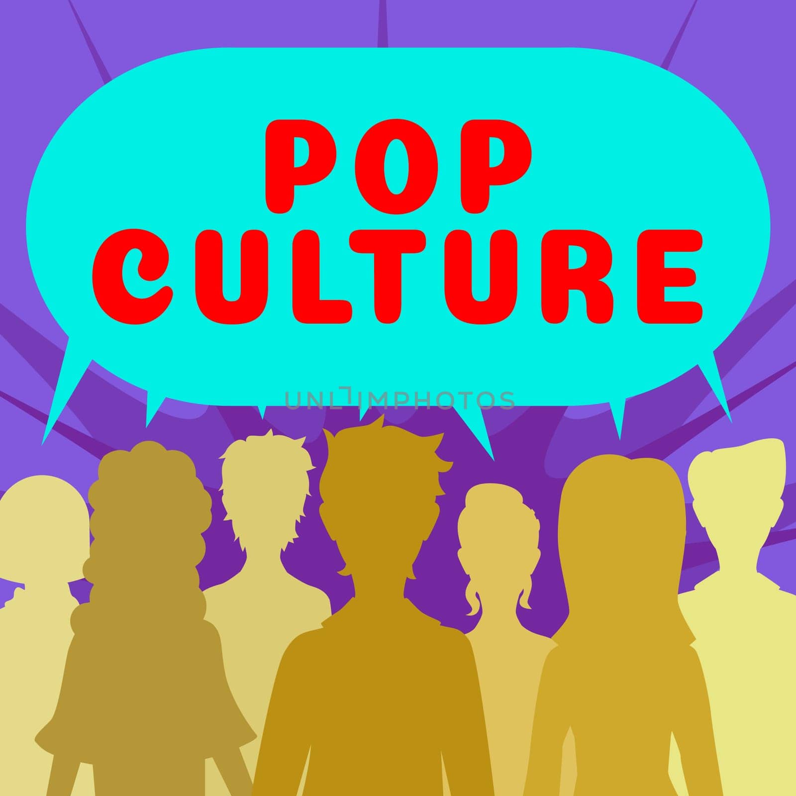 Text showing inspiration Pop Culture, Business concept describes the lifestyle and tastes of the majority of mostly younger people